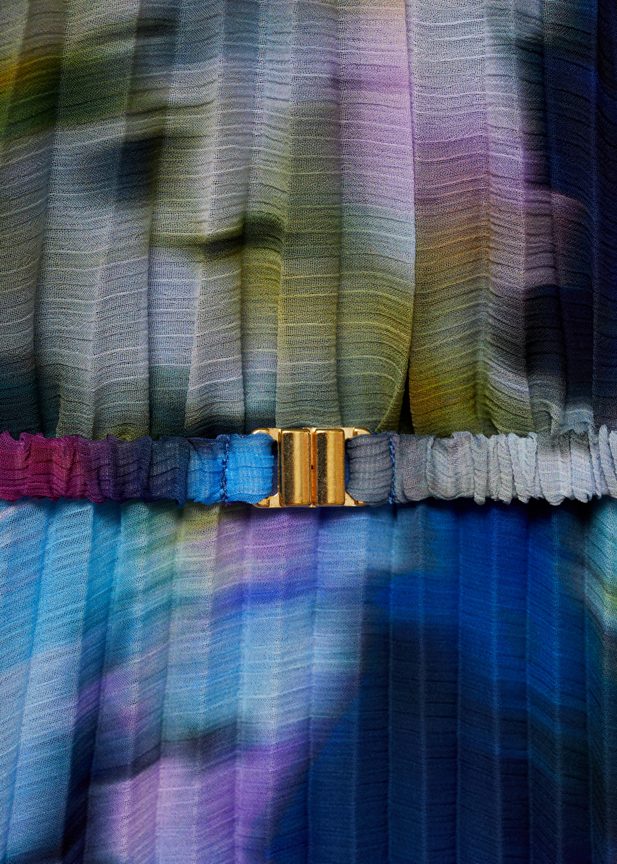 Vestido plisado estampado - Detalle del artículo 0