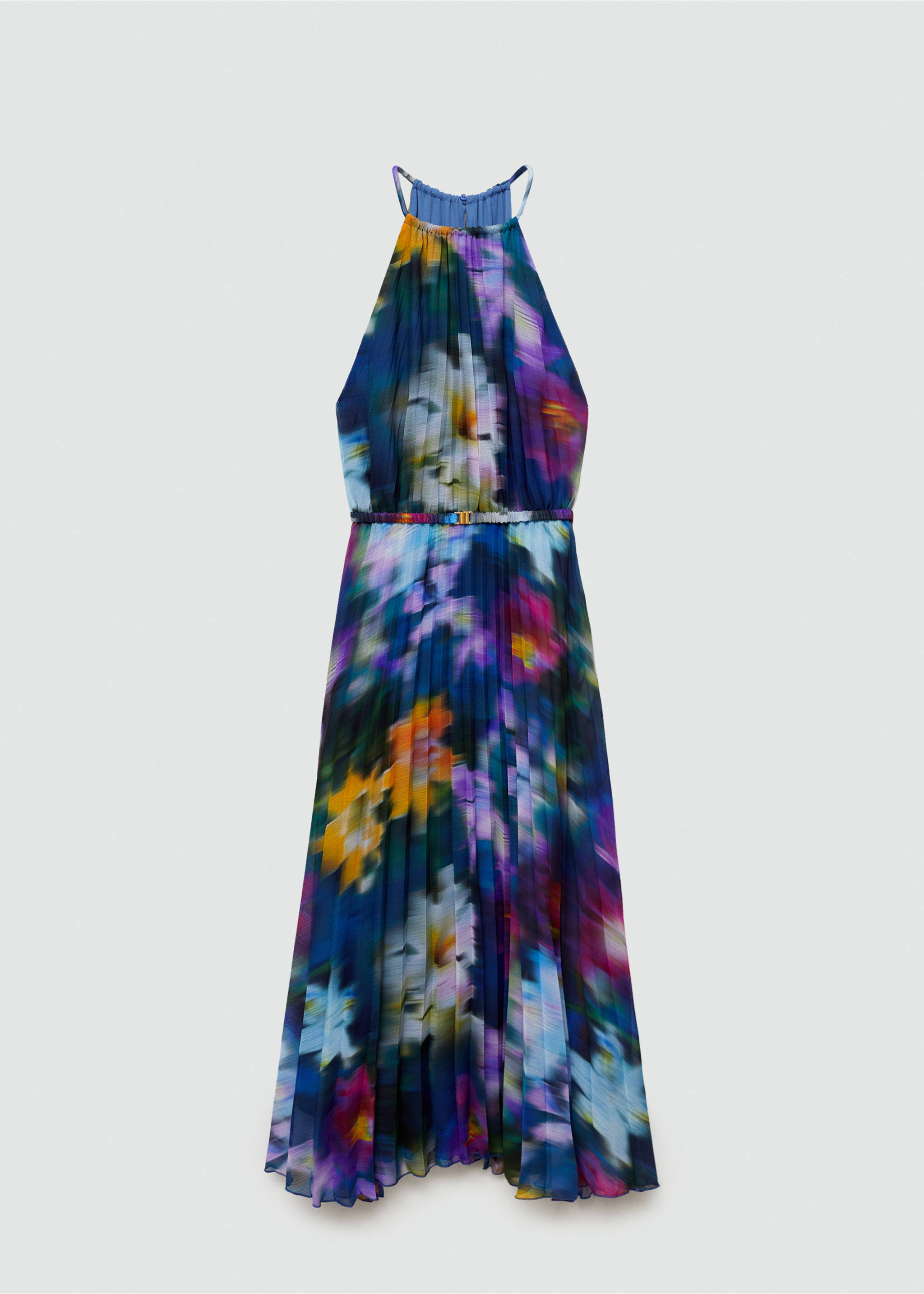 Vestido plisado estampado - Artículo sin modelo, Azul. Ref: 77054068-00.