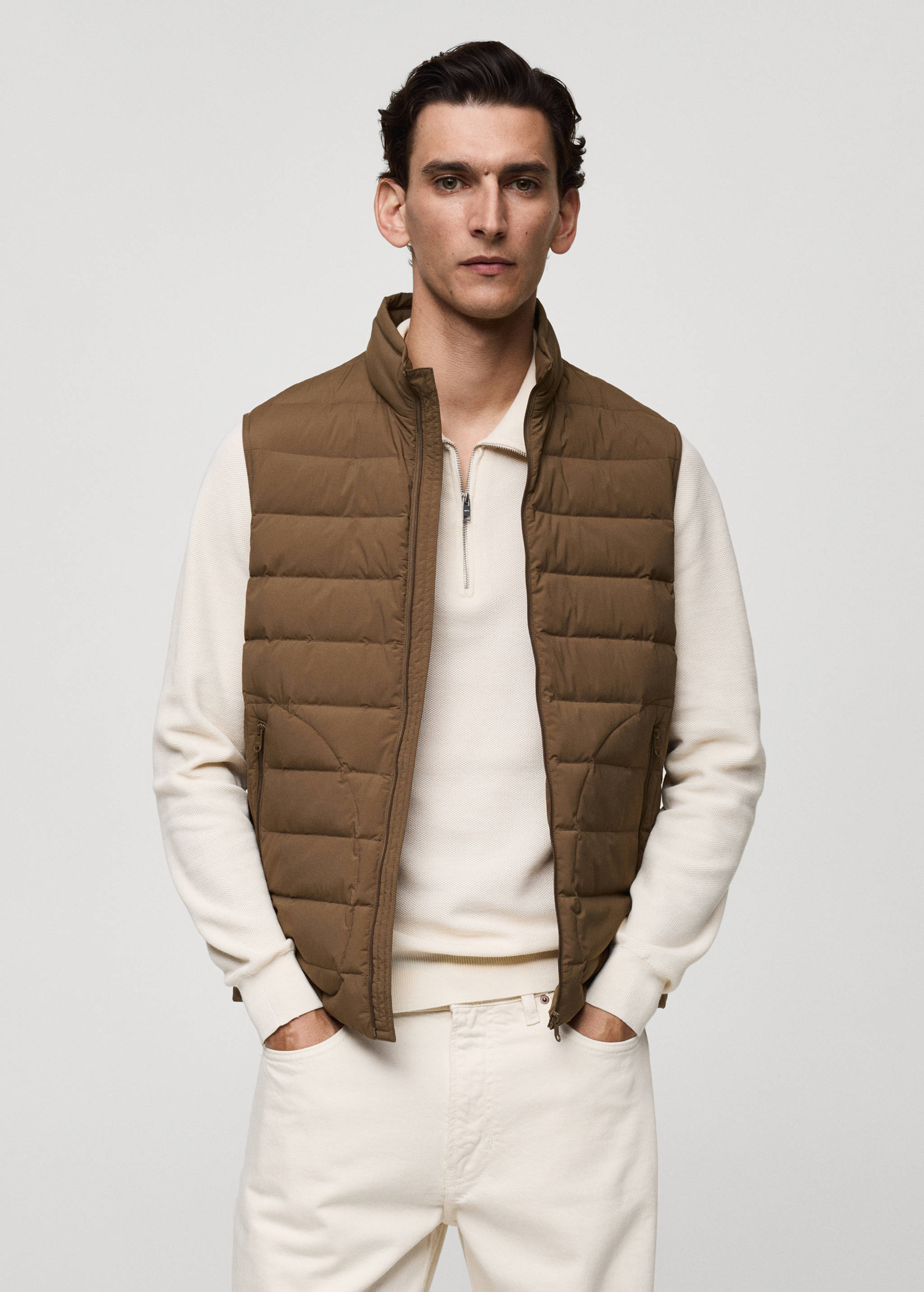 Quilted gilet with feather filling - Medium plane