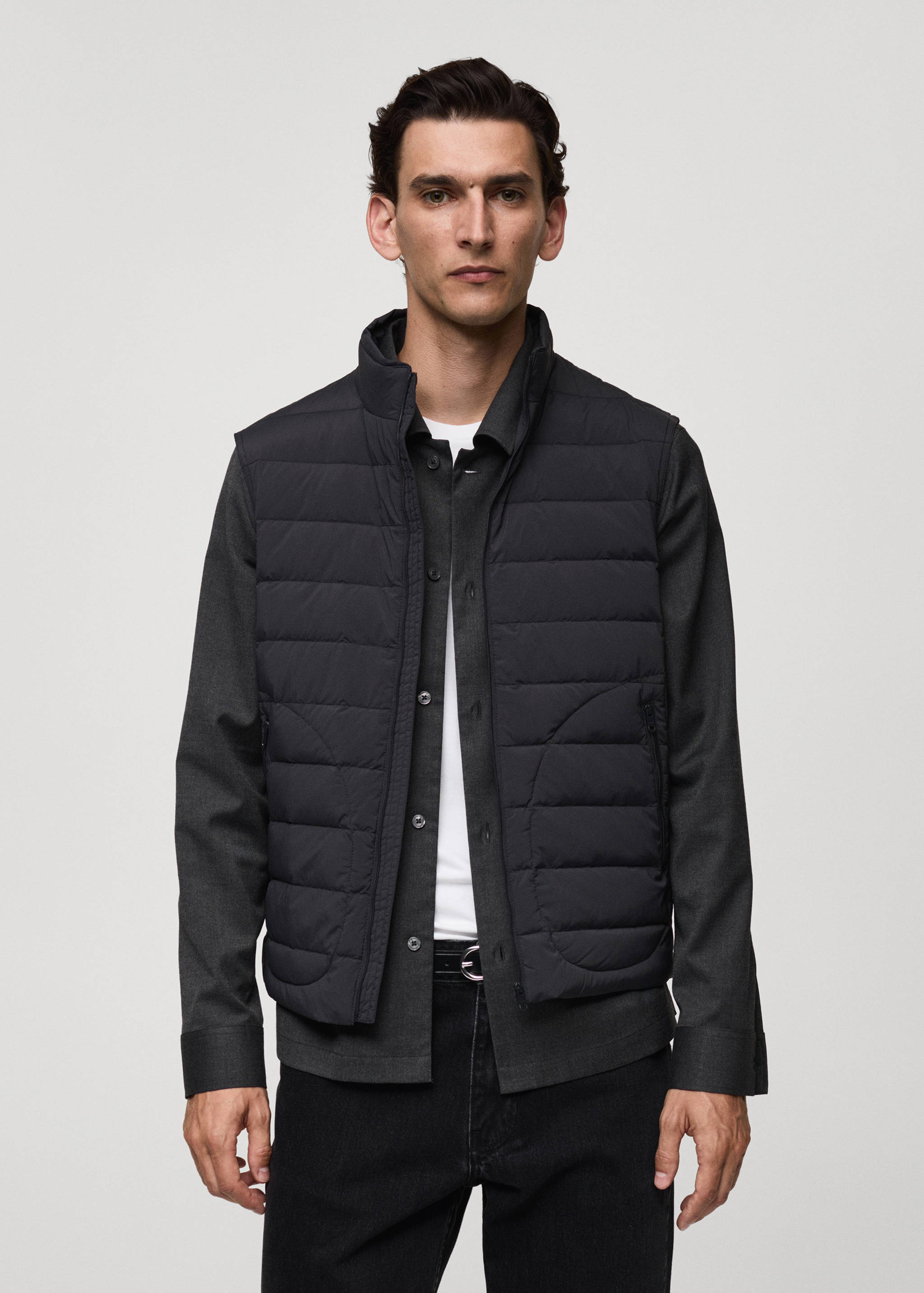 Quilted gilet with feather filling - Medium plane