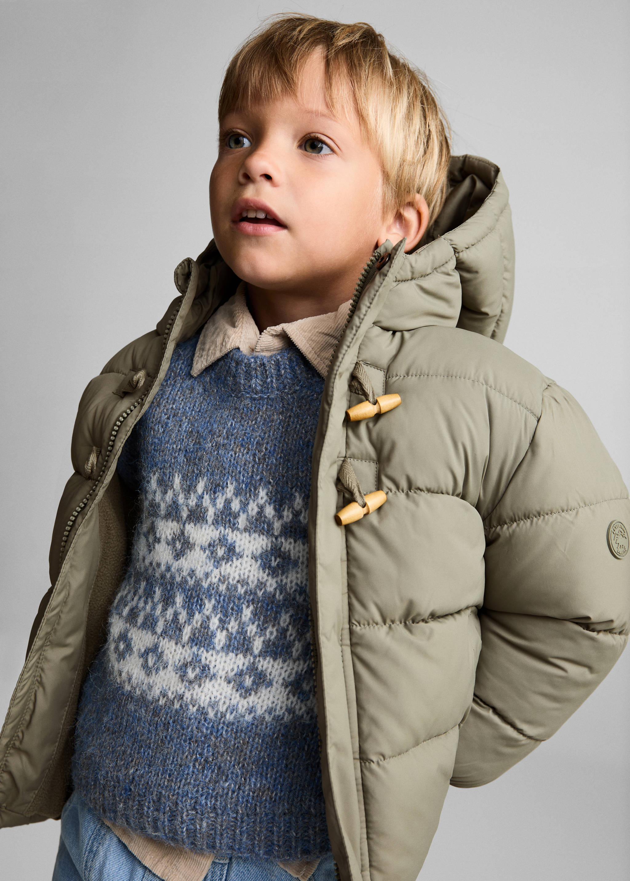 Padded anorak with shearling lining - Details of the article 4