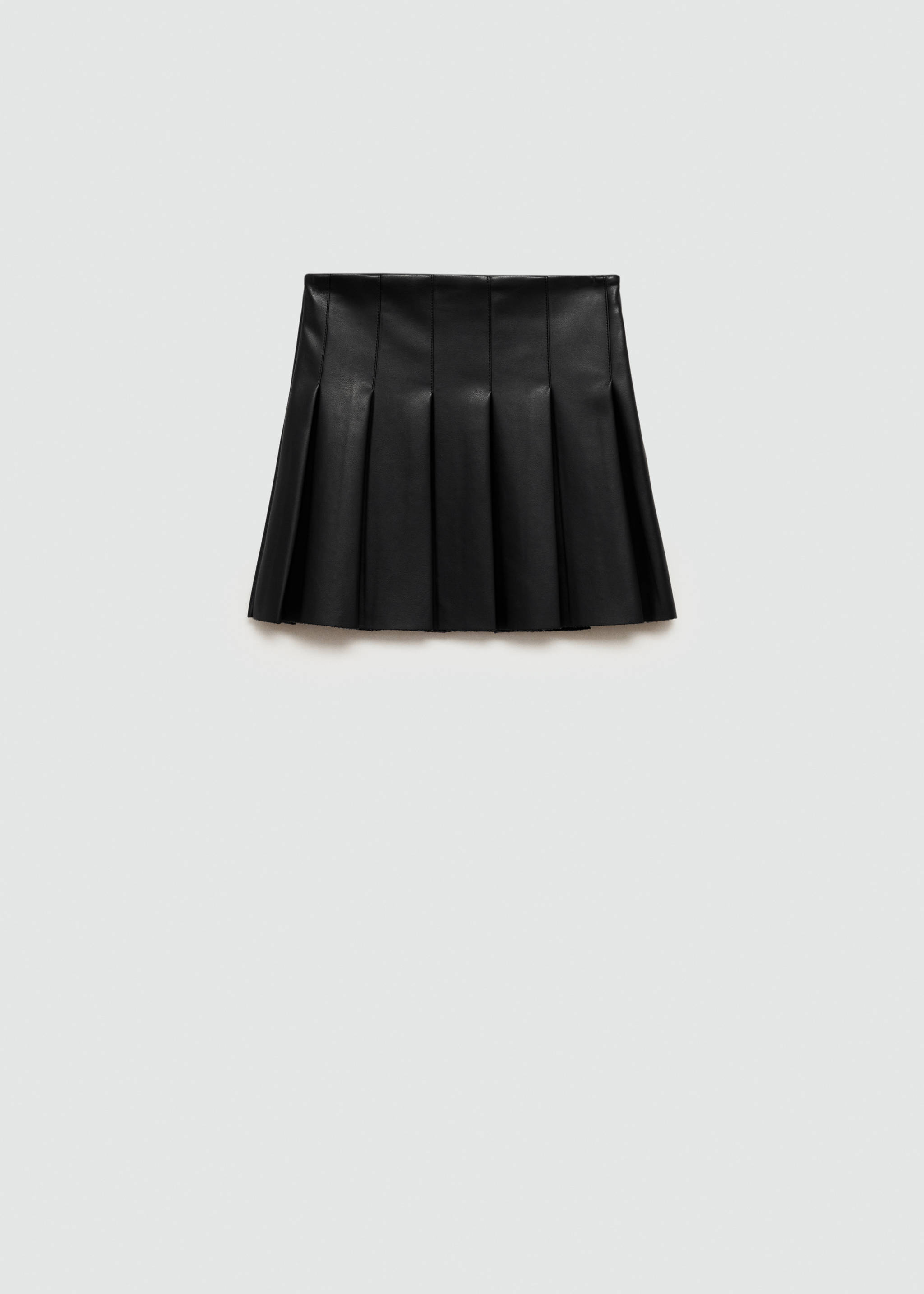 Faux-leather pleated mini-skirt - Article without model
