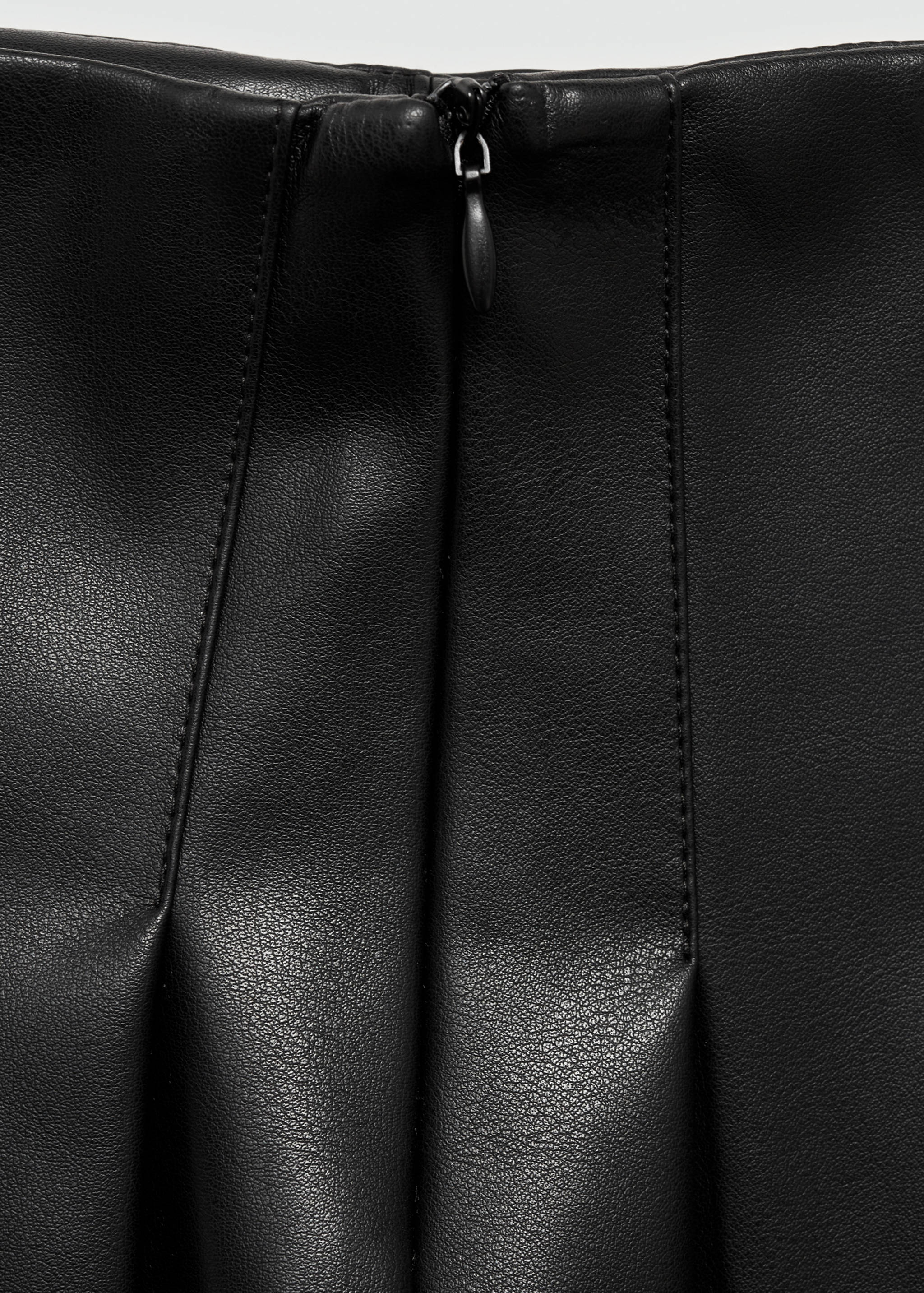 Faux-leather pleated mini-skirt - Details of the article 0
