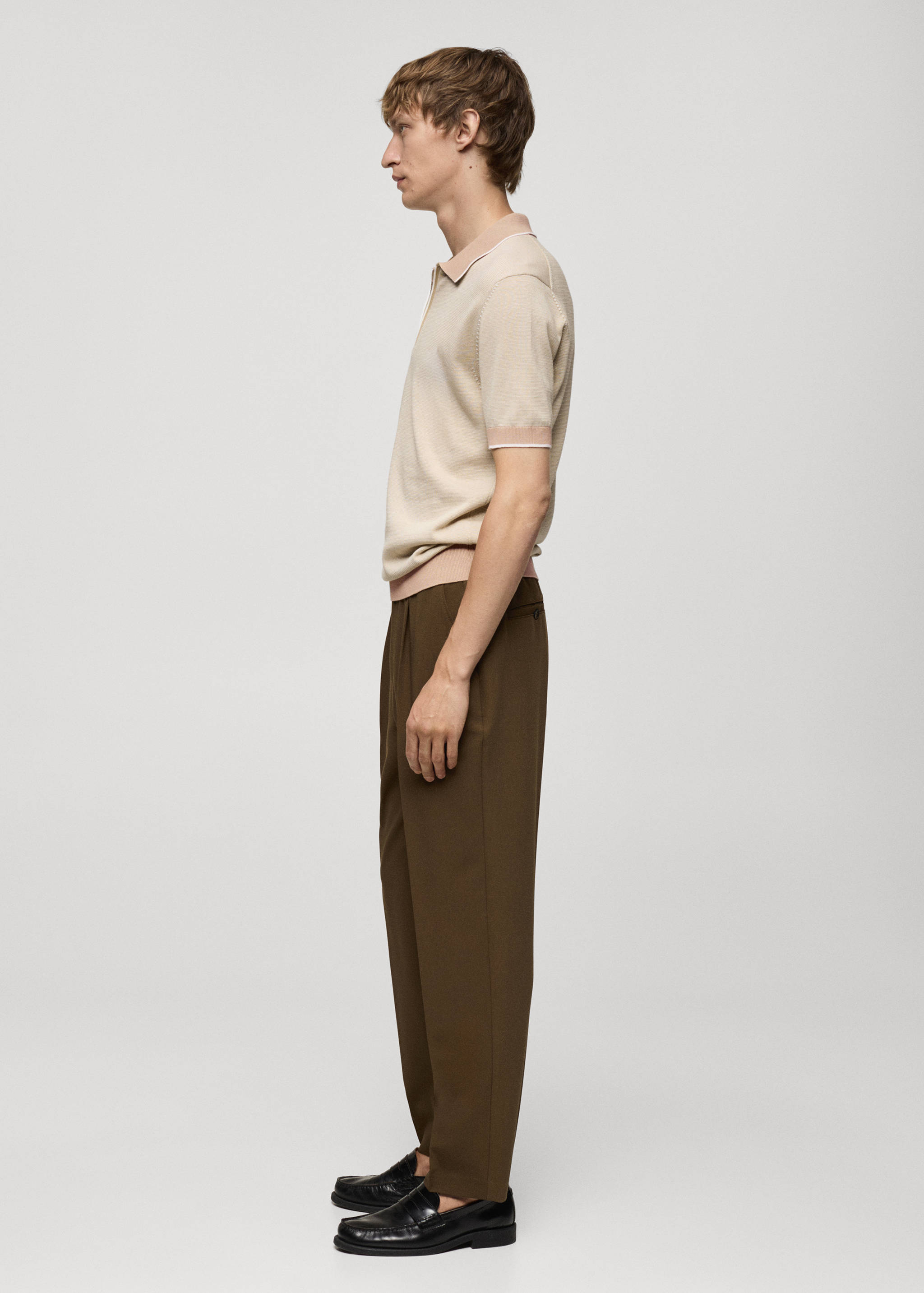 Cotton-knit polo shirt with zip - Details of the article 2