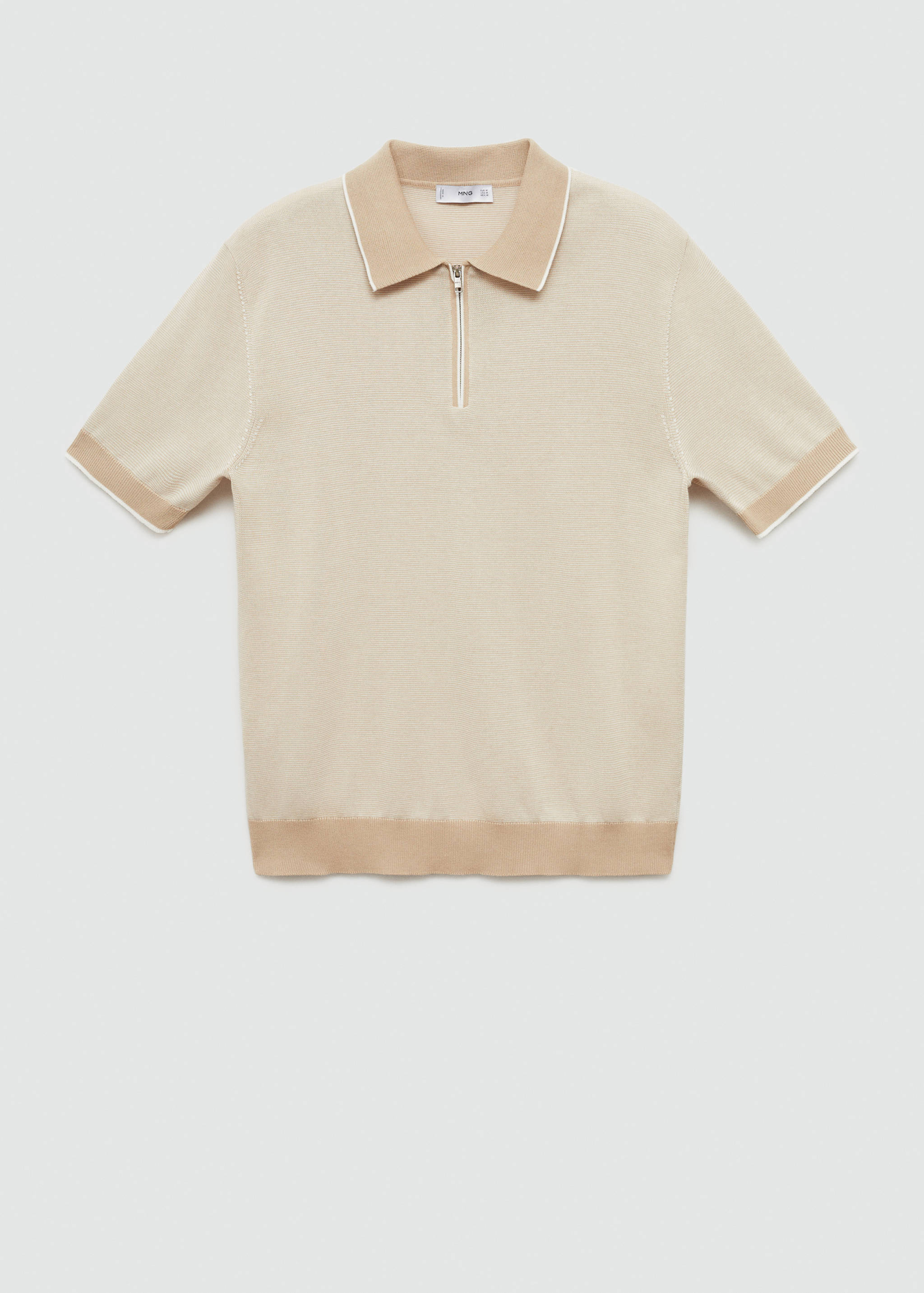 Cotton-knit polo shirt with zip - Article without model