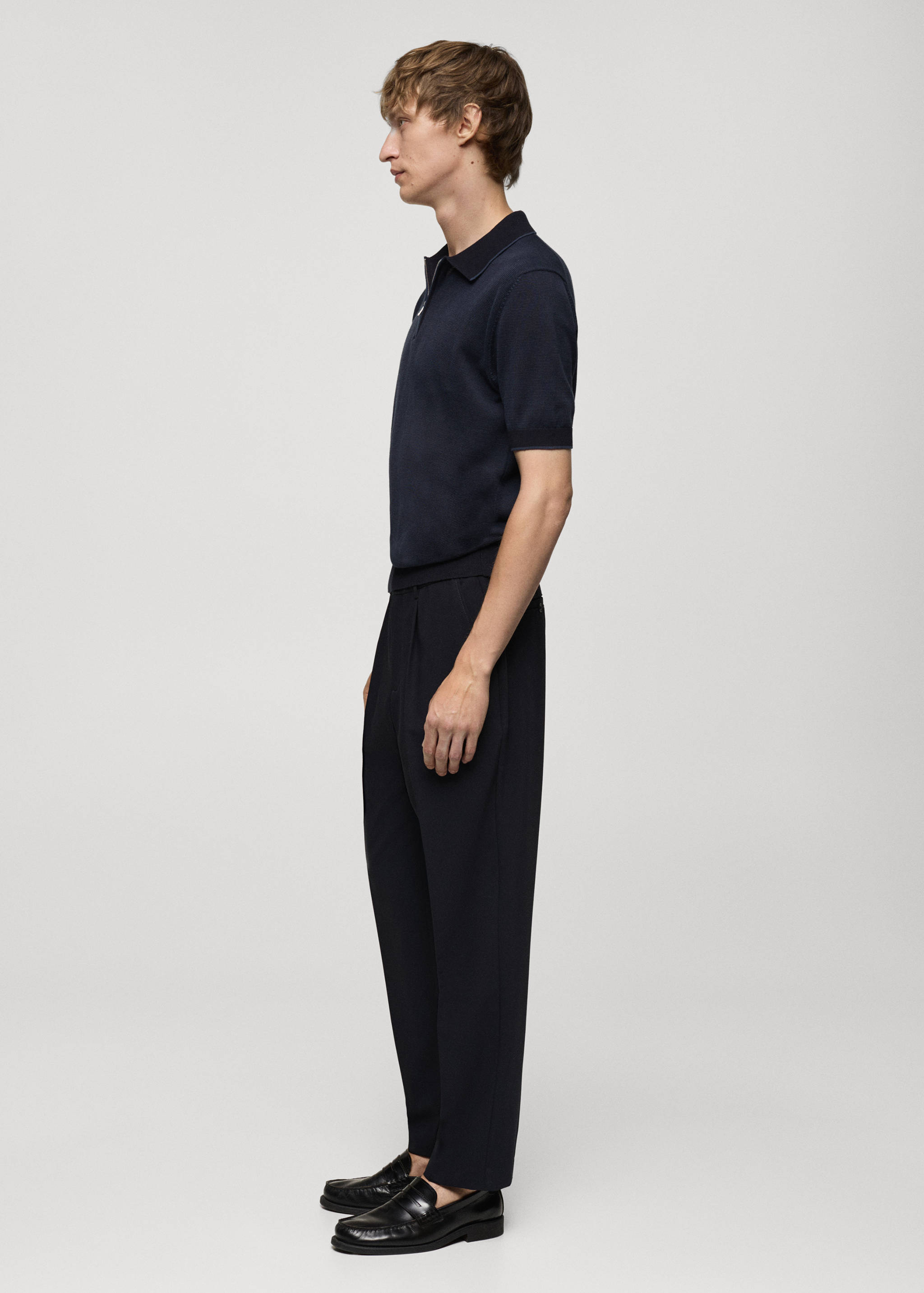Cotton-knit polo shirt with zip - Details of the article 2