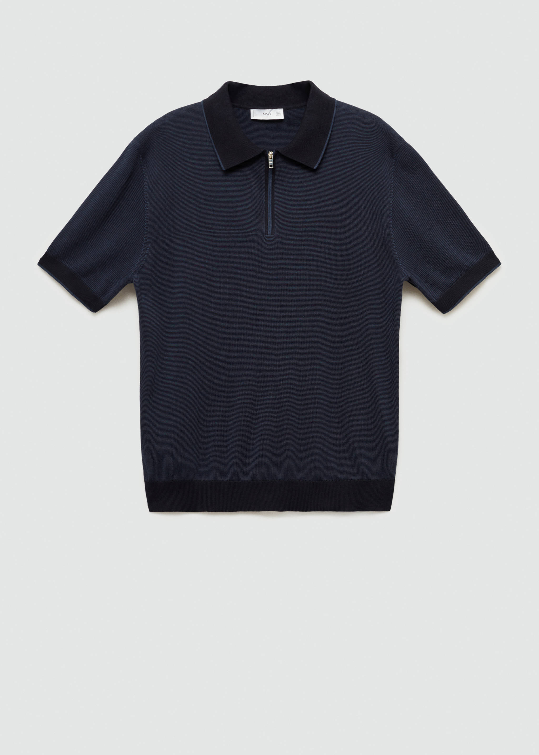 Cotton-knit polo shirt with zip - Article without model