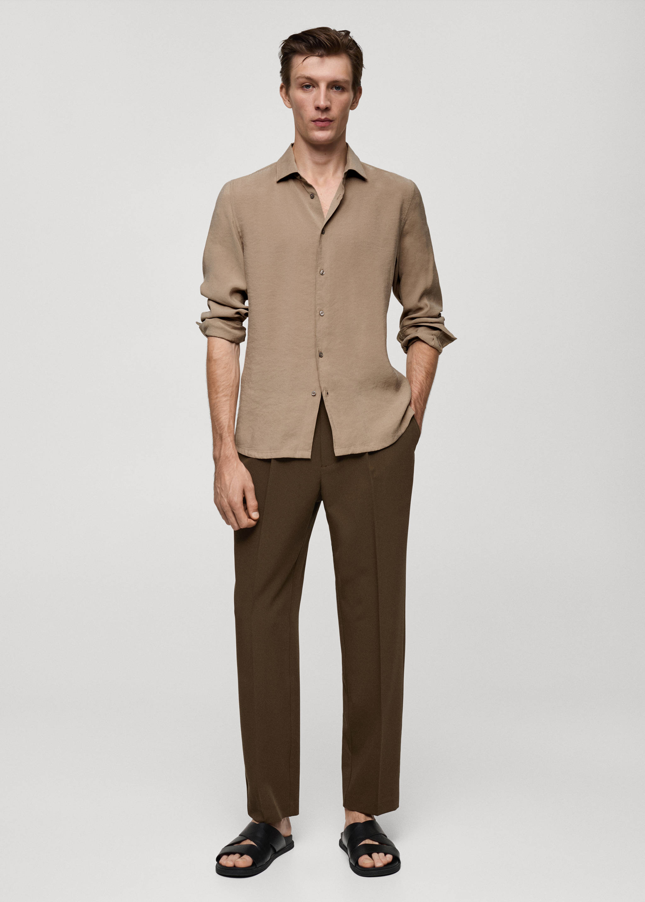 Regular kesim tencel gömlek - Genel plan