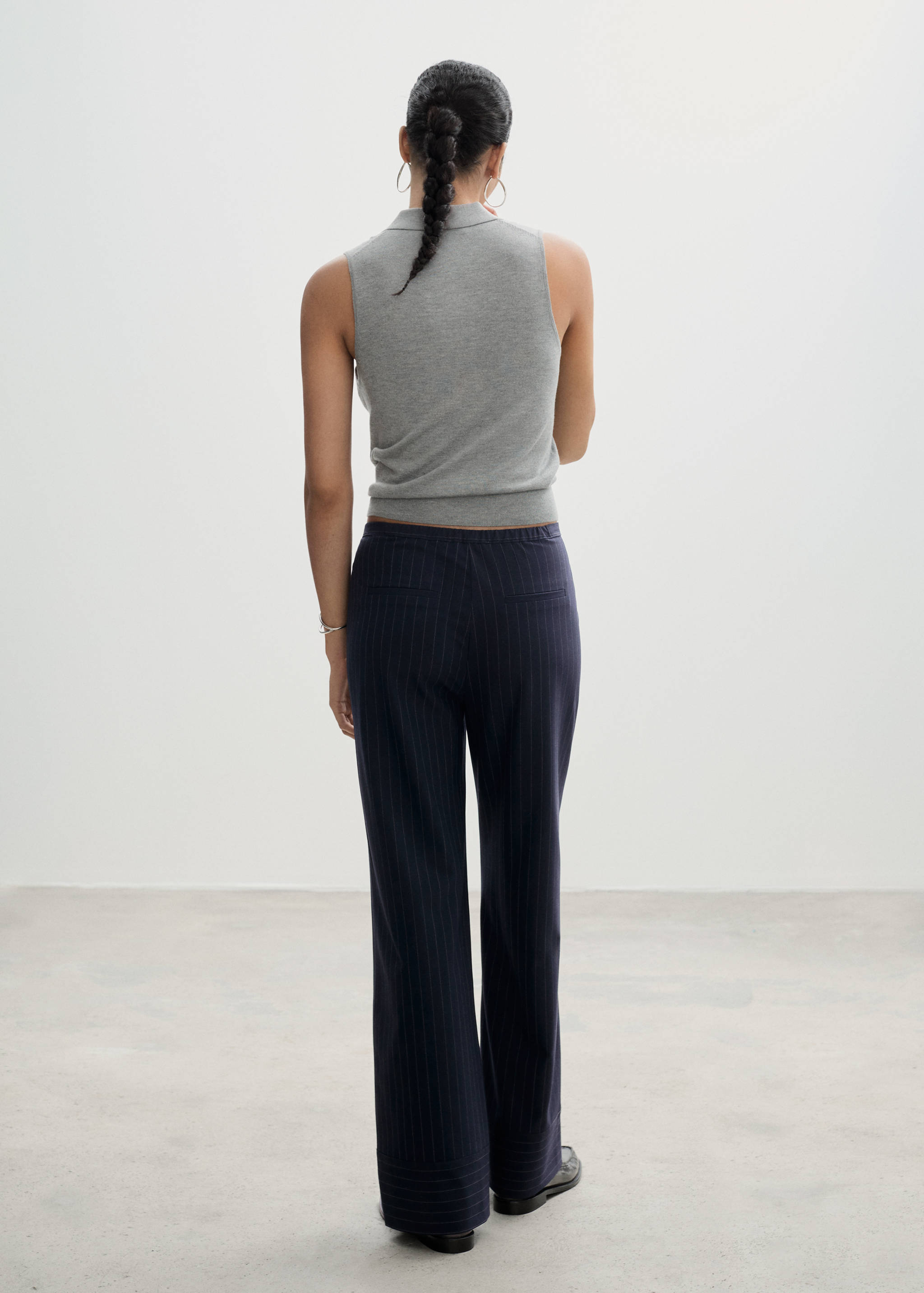 Chalk-stripe straight trousers - Reverse of the article