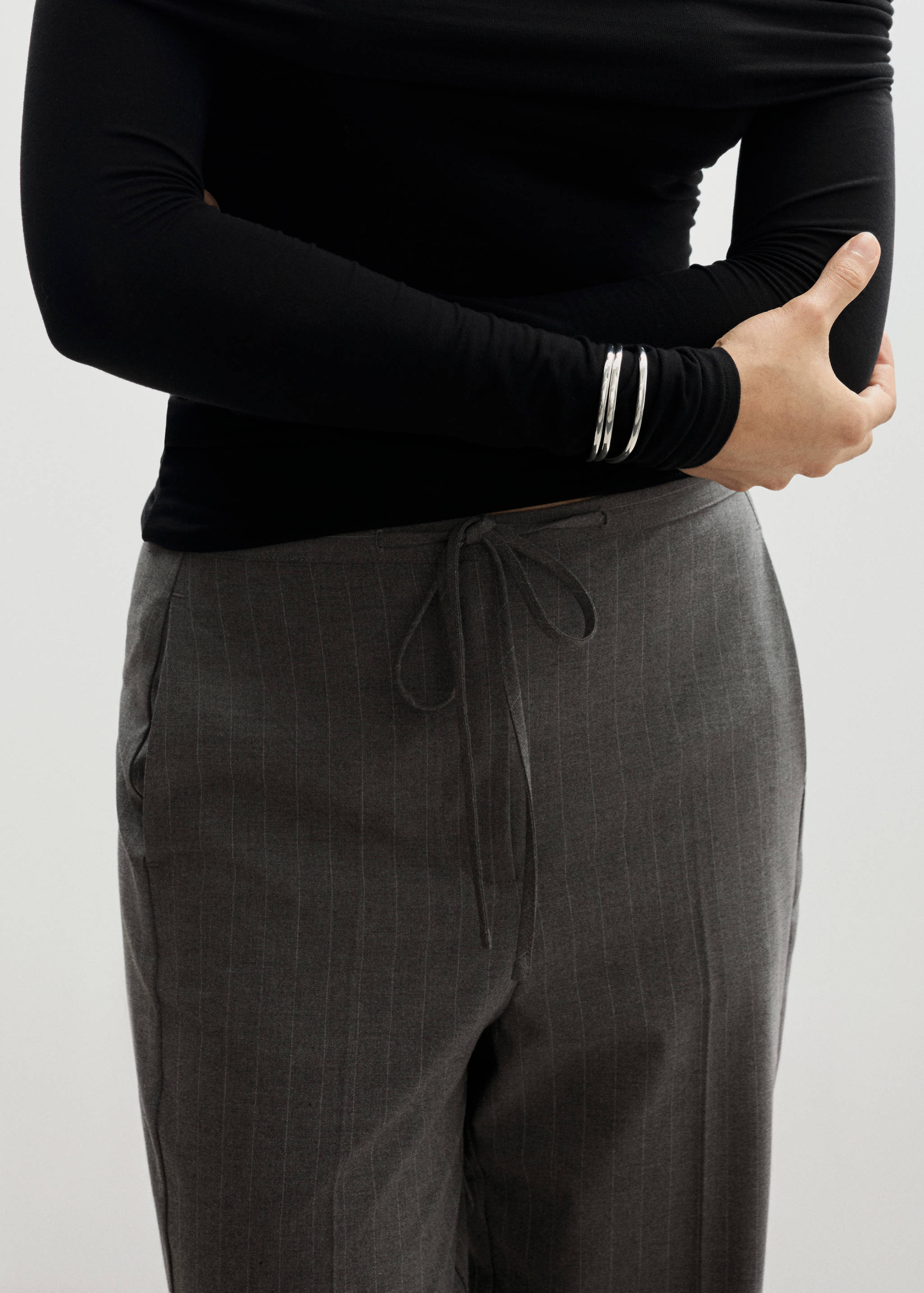 Chalk-stripe straight trousers - Details of the article 6