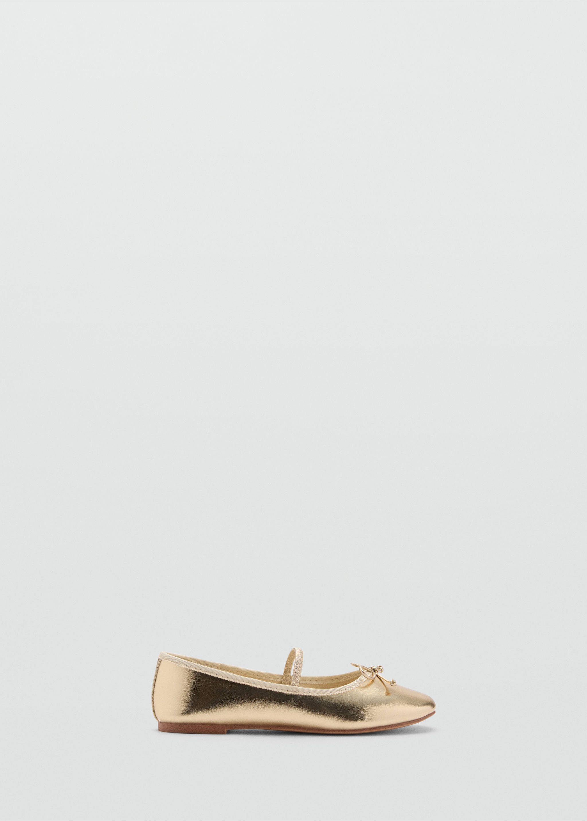 Metallic strip ballerinas - Article without model, Gold. Ref: 77054763-00.