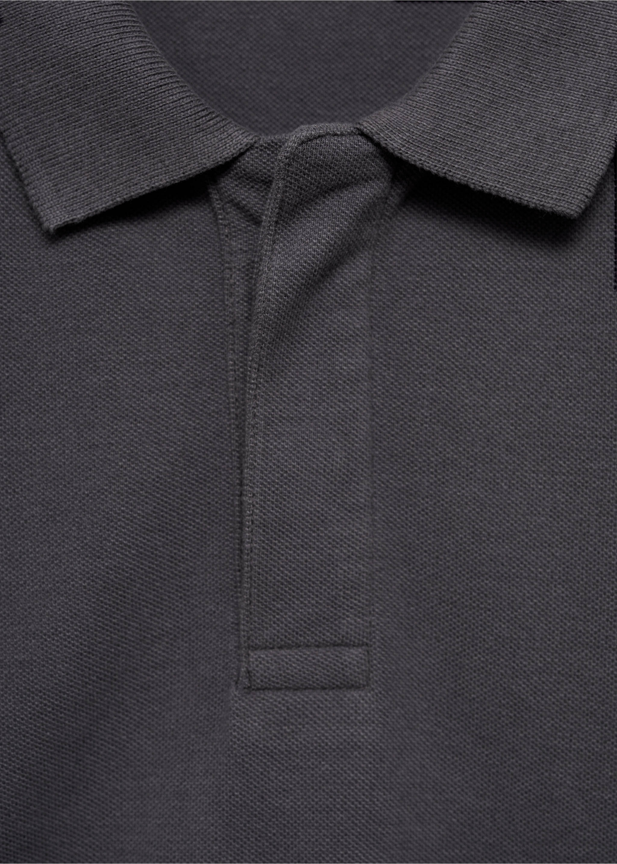 Polo shirt with embroidered detail - Details of the article 8, Charcoal. Ref: 77054764-00.