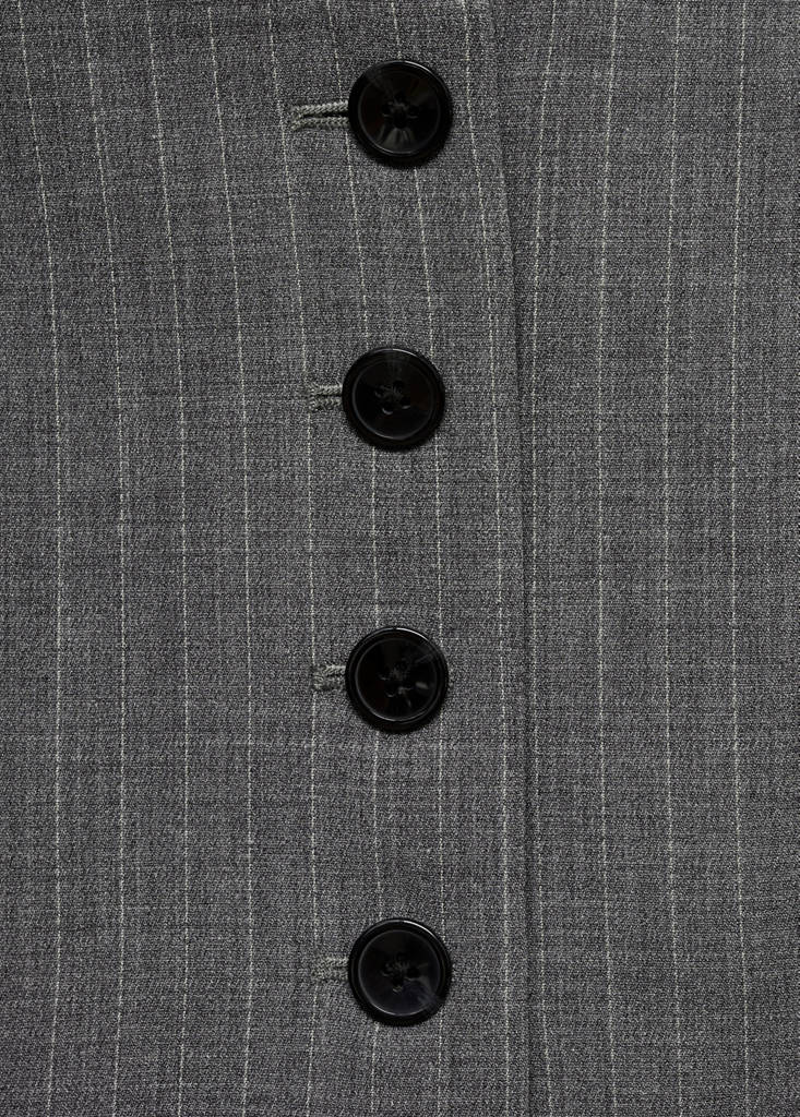 Pinstriped suit waistcoat — Grey