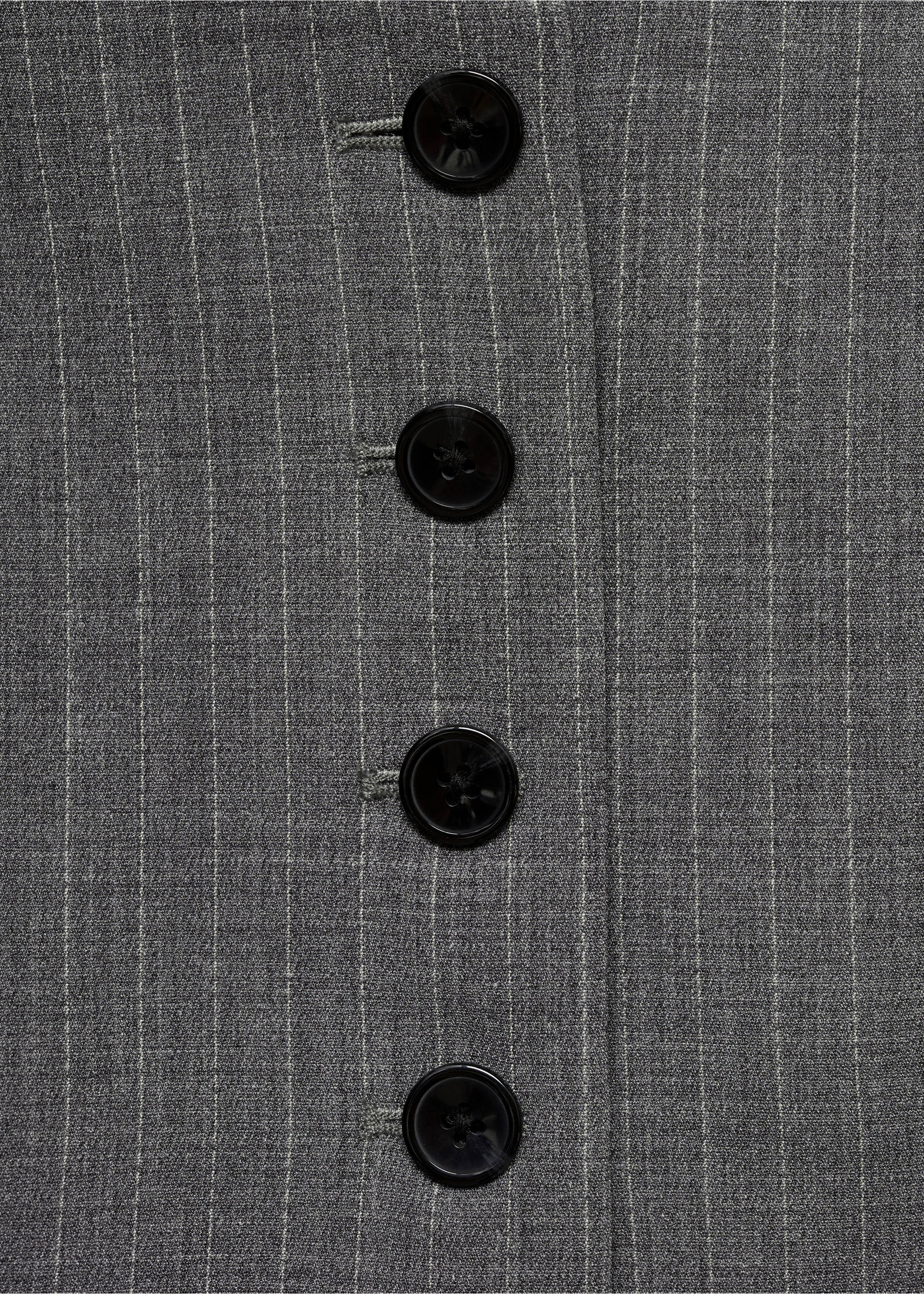 Pinstriped suit waistcoat - Details of the article 8, Grey. Ref: 77054766-00.