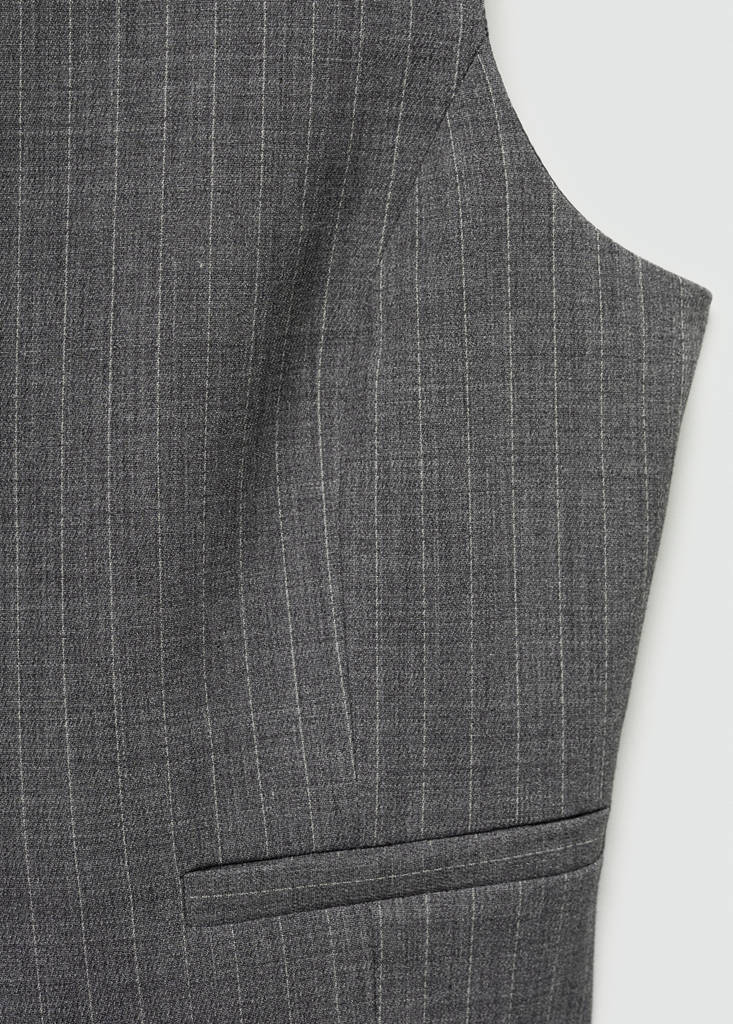 Pinstriped suit waistcoat — Grey