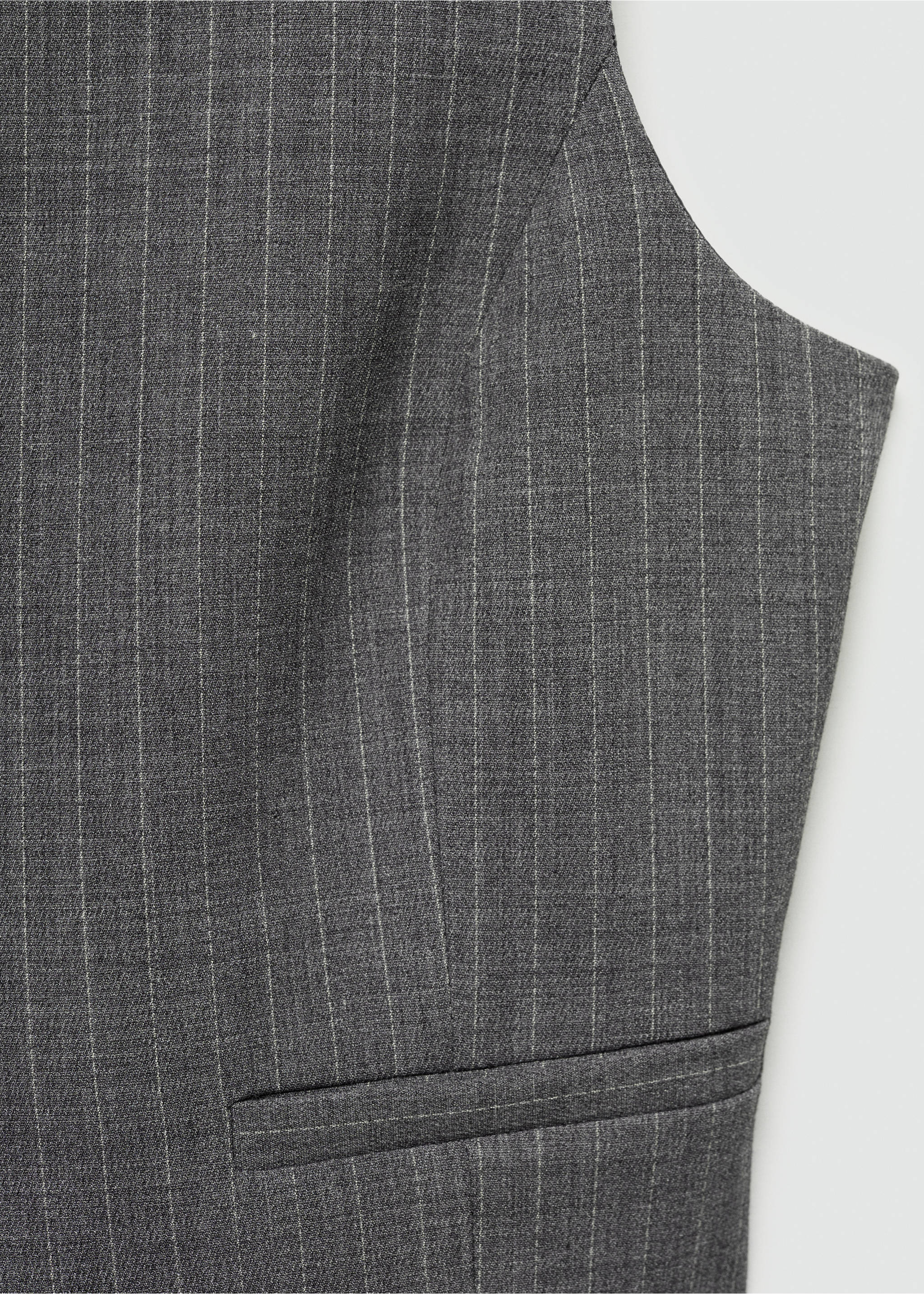 Pinstriped suit waistcoat - Details of the article 0, Grey. Ref: 77054766-00.