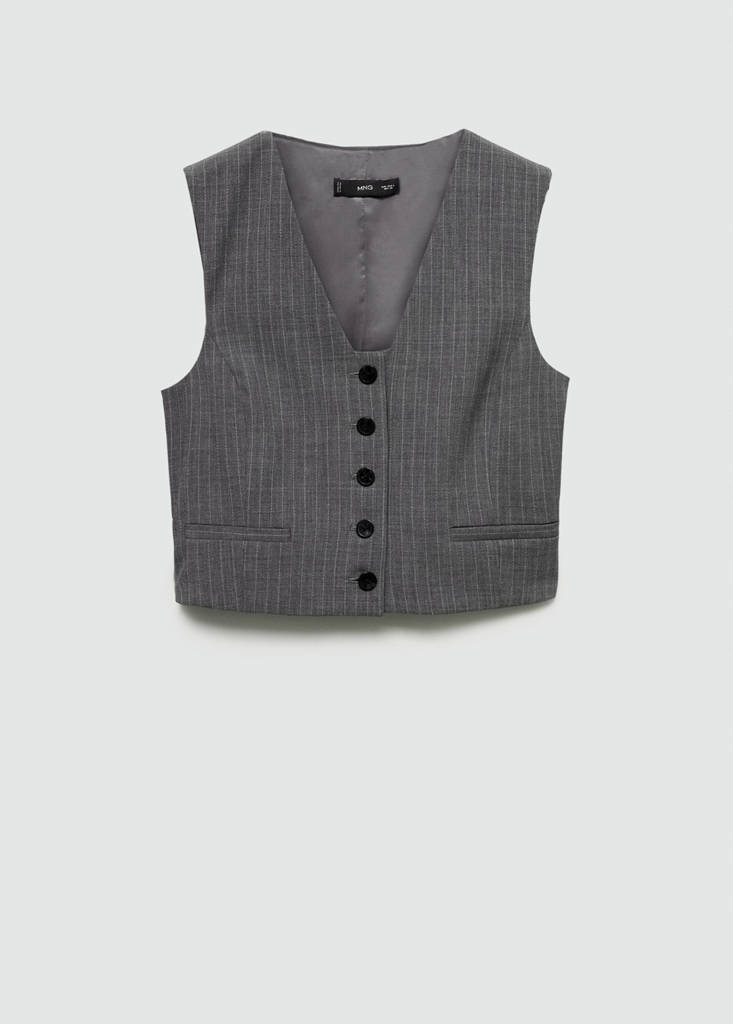 Pinstriped suit waistcoat — Grey