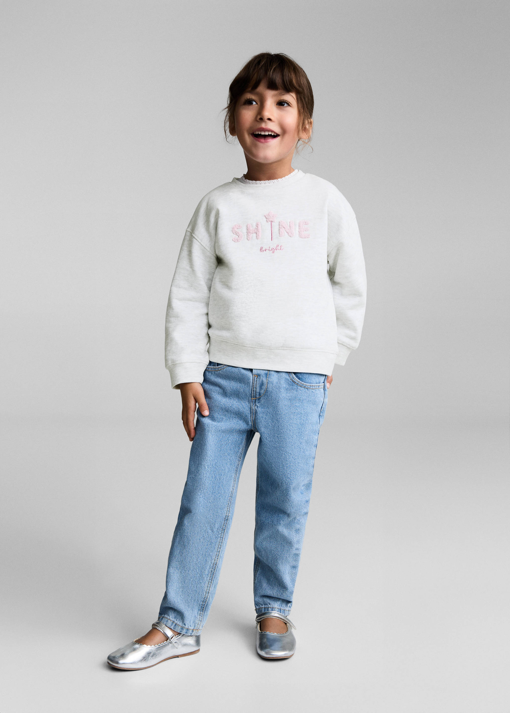 Embroidered detail cotton sweatshirt - General plane