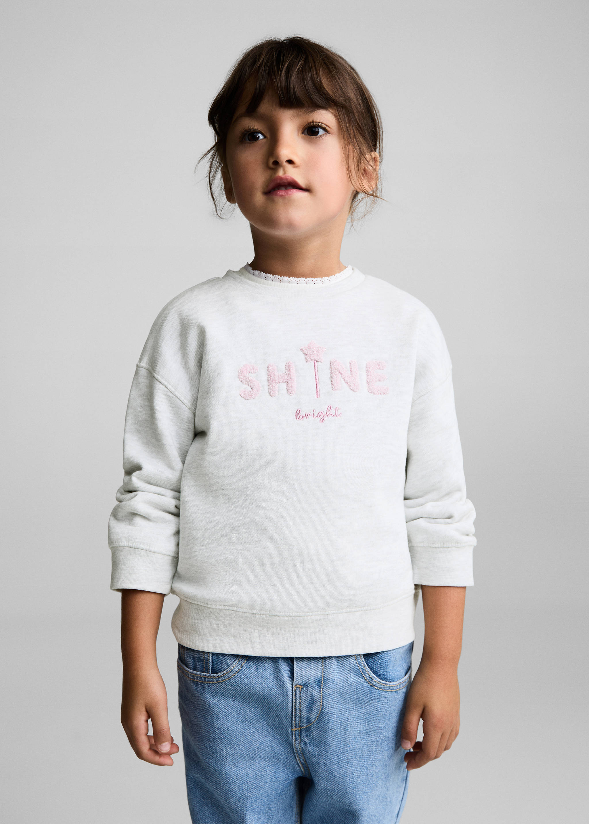 Embroidered detail cotton sweatshirt - Medium plane