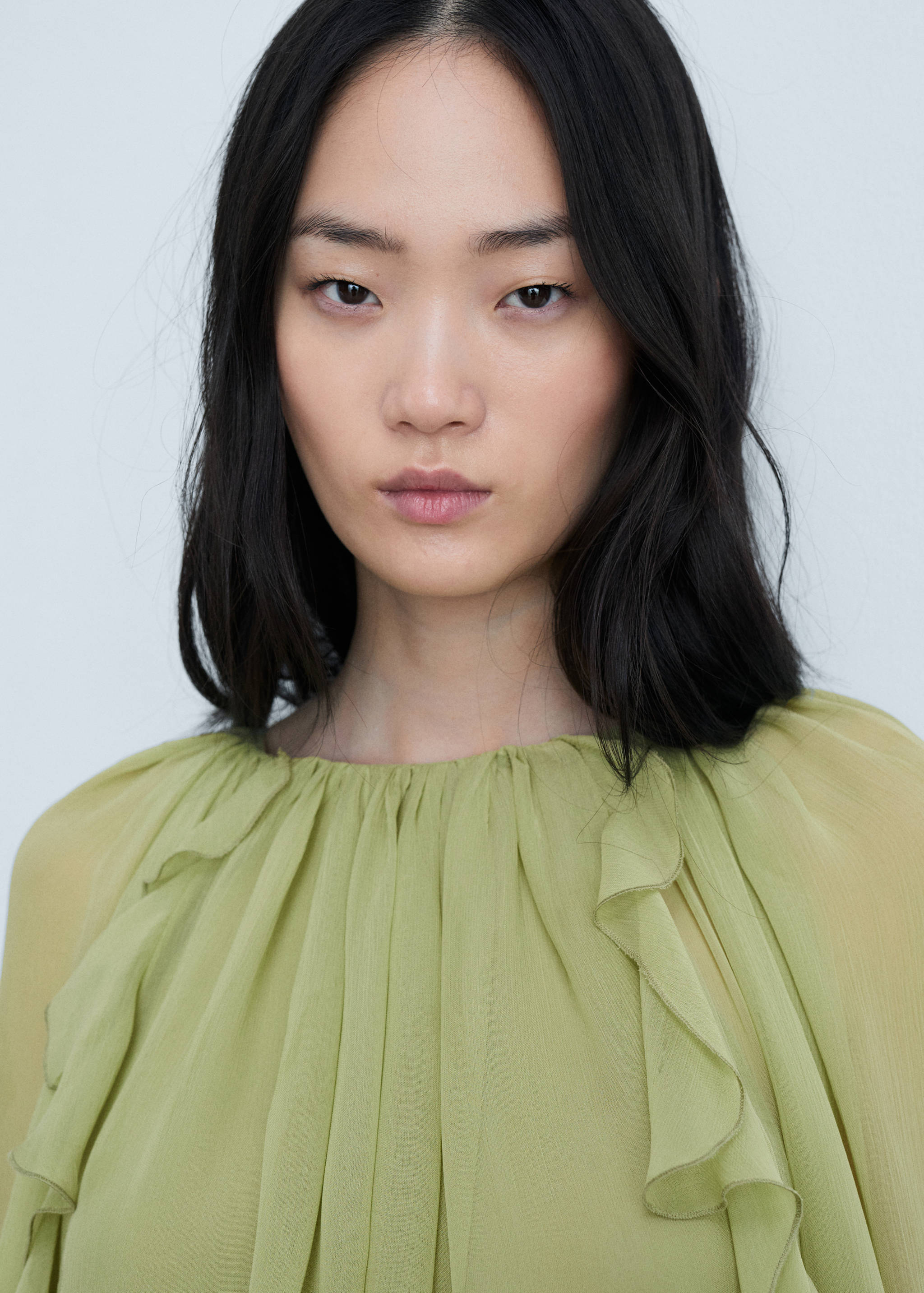 Ruffled chiffon dress - Details of the article 1