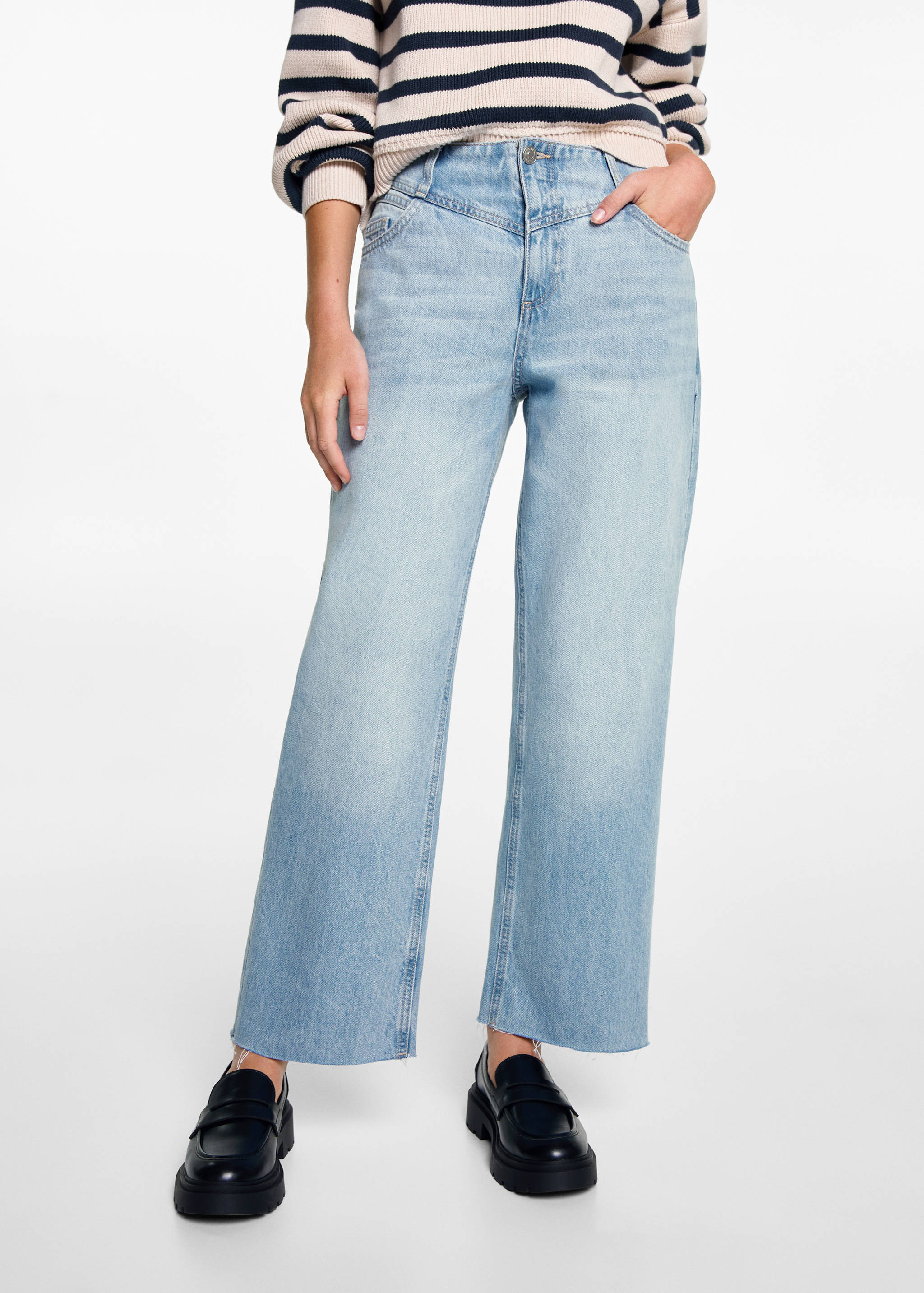Culotte jeans with seam detail - Medium plane