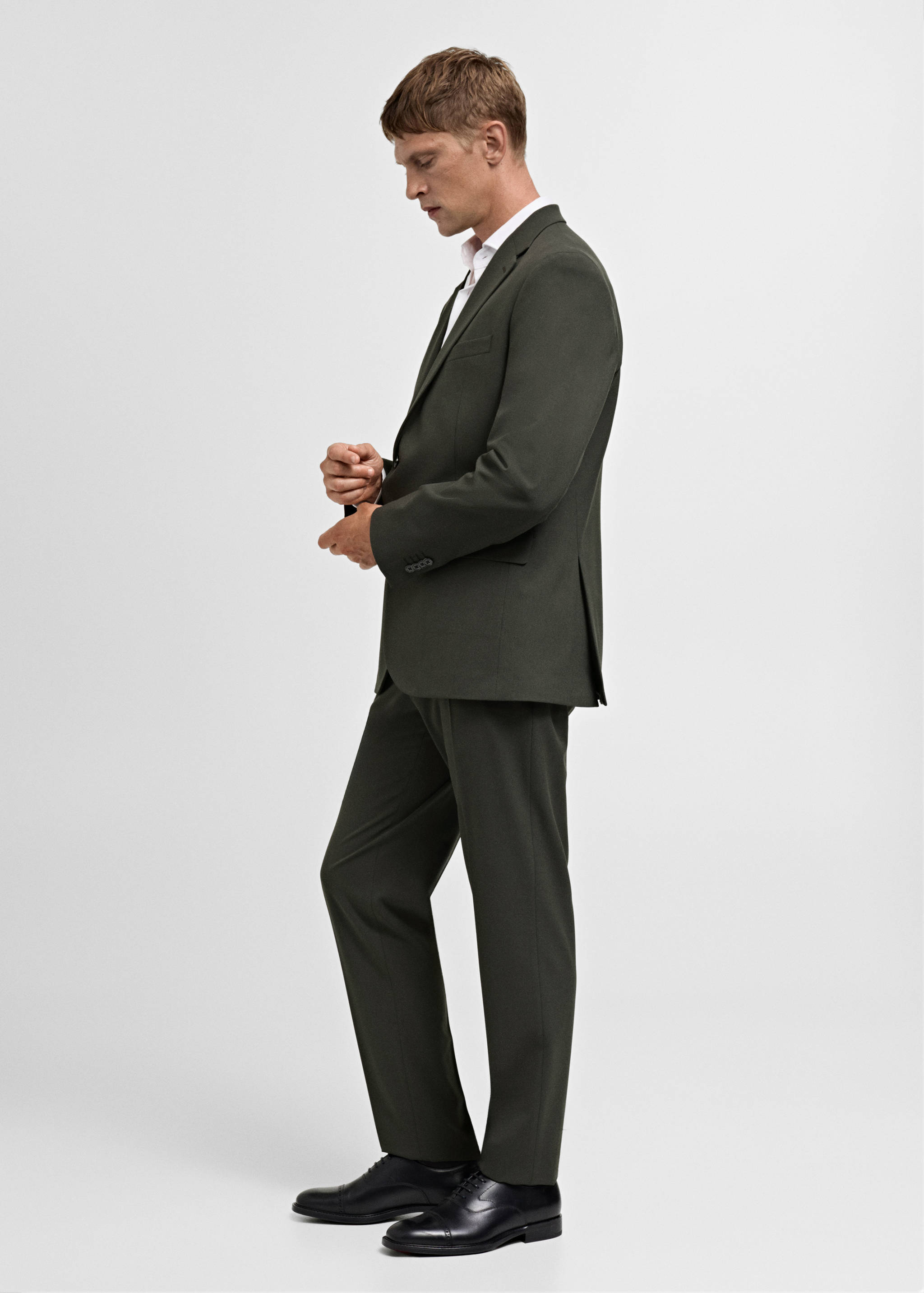 Stretch-fabric slim-fit suit jacket - Details of the article 2