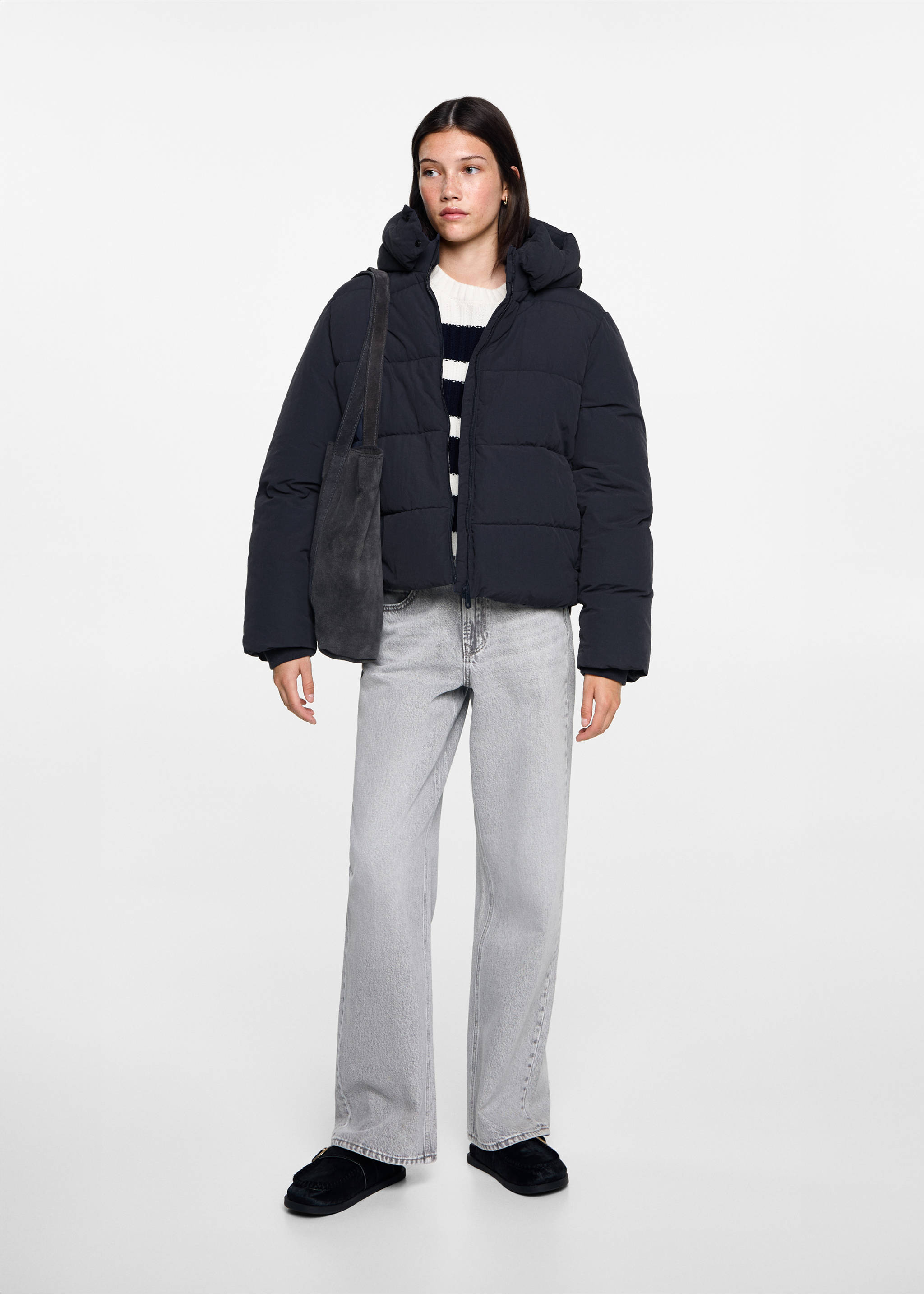 Short quilted anorak - General plane, Dark Navy. Ref: 77055629-00.
