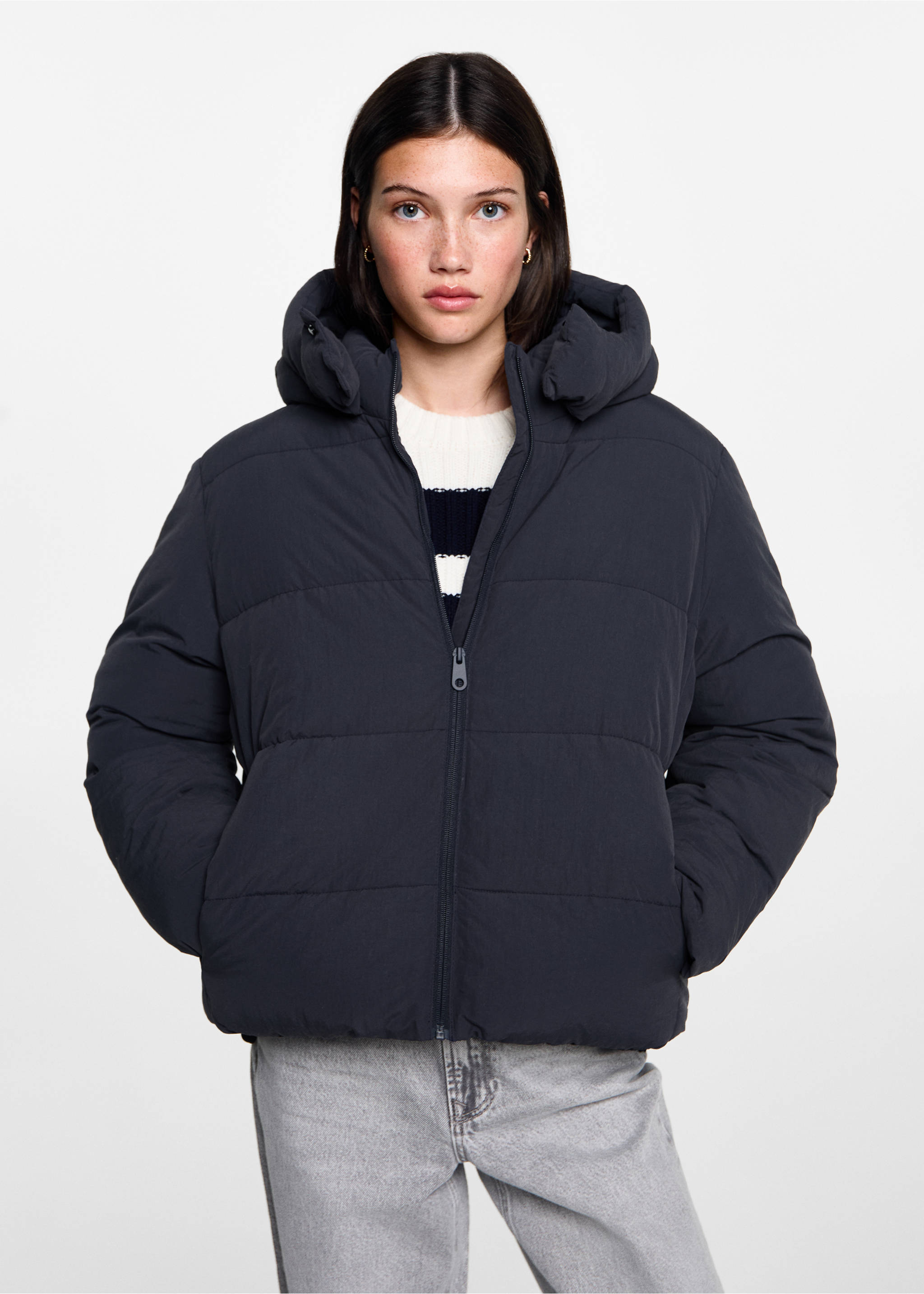 Short quilted anorak - Medium plane, Dark Navy. Ref: 77055629-00.