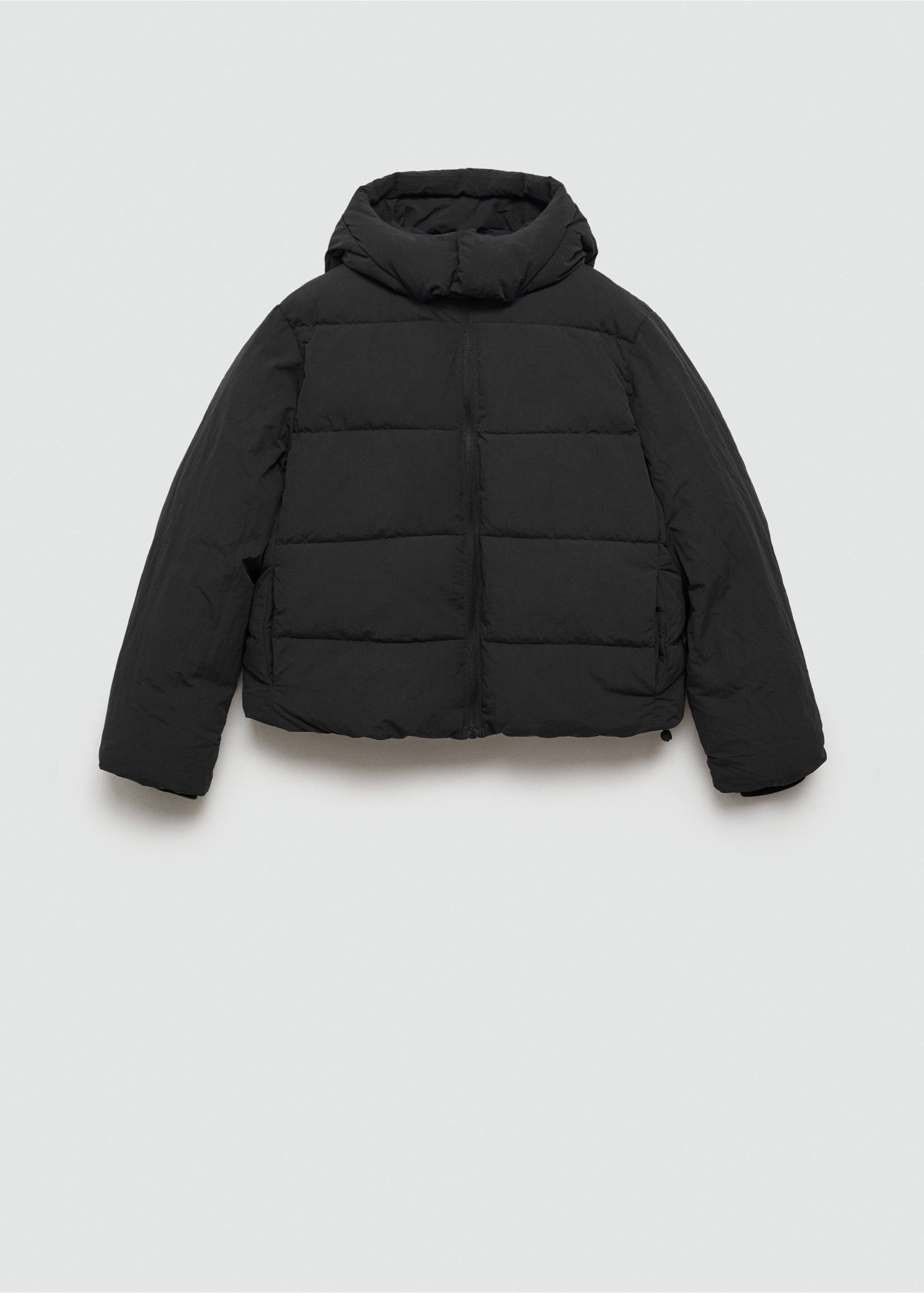 Short puffer anorak - Article without model, Black. Ref: 77055629-00.