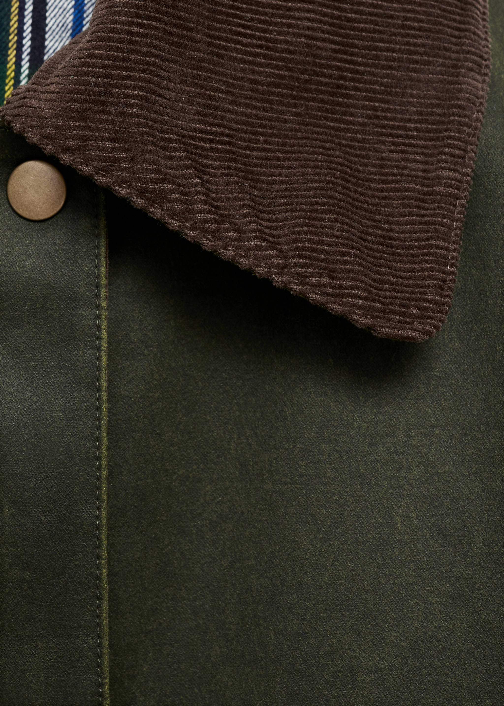 Long waxed-effect parka - Details of the article 0