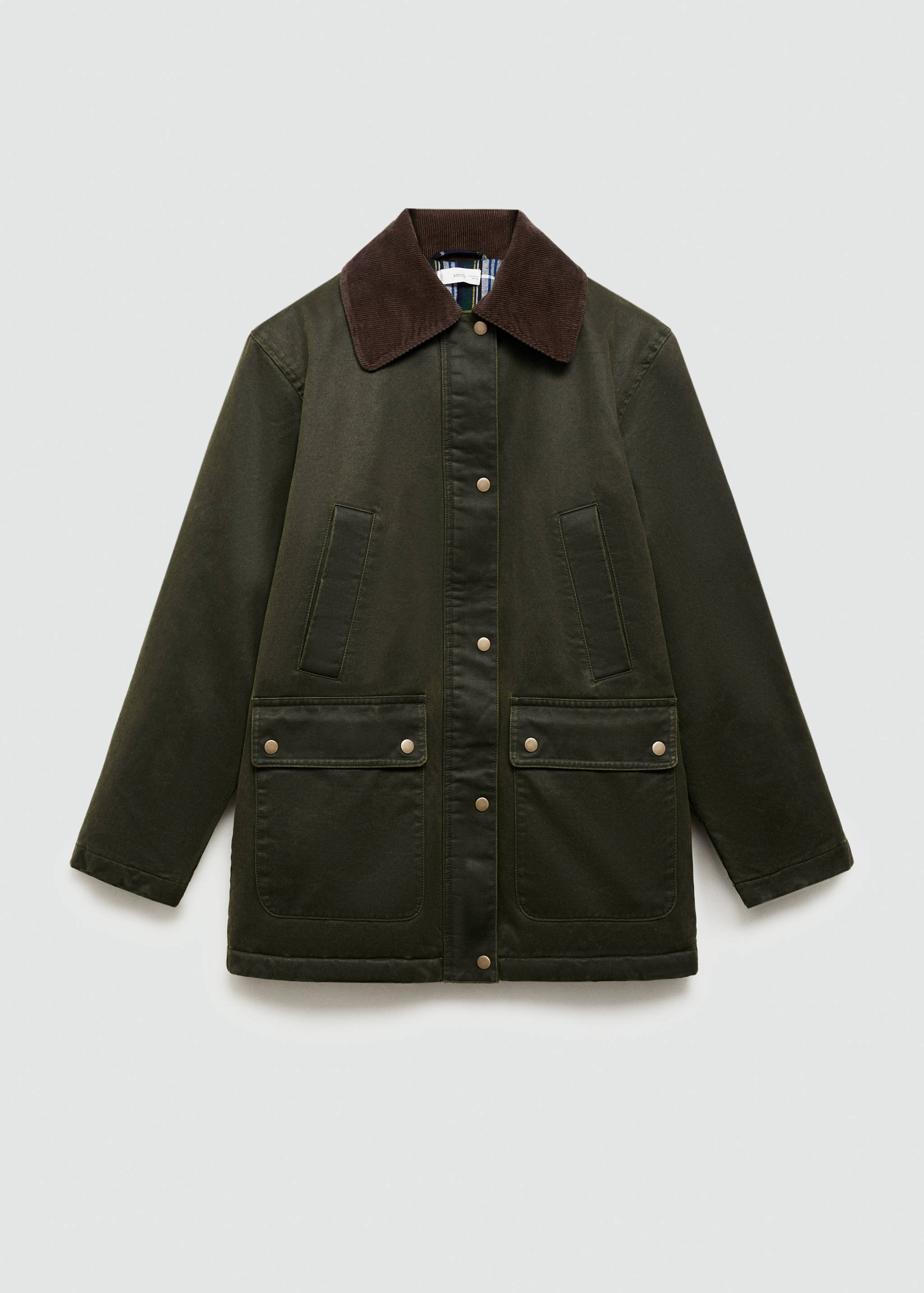 Long waxed-effect barn jacket - Article without model