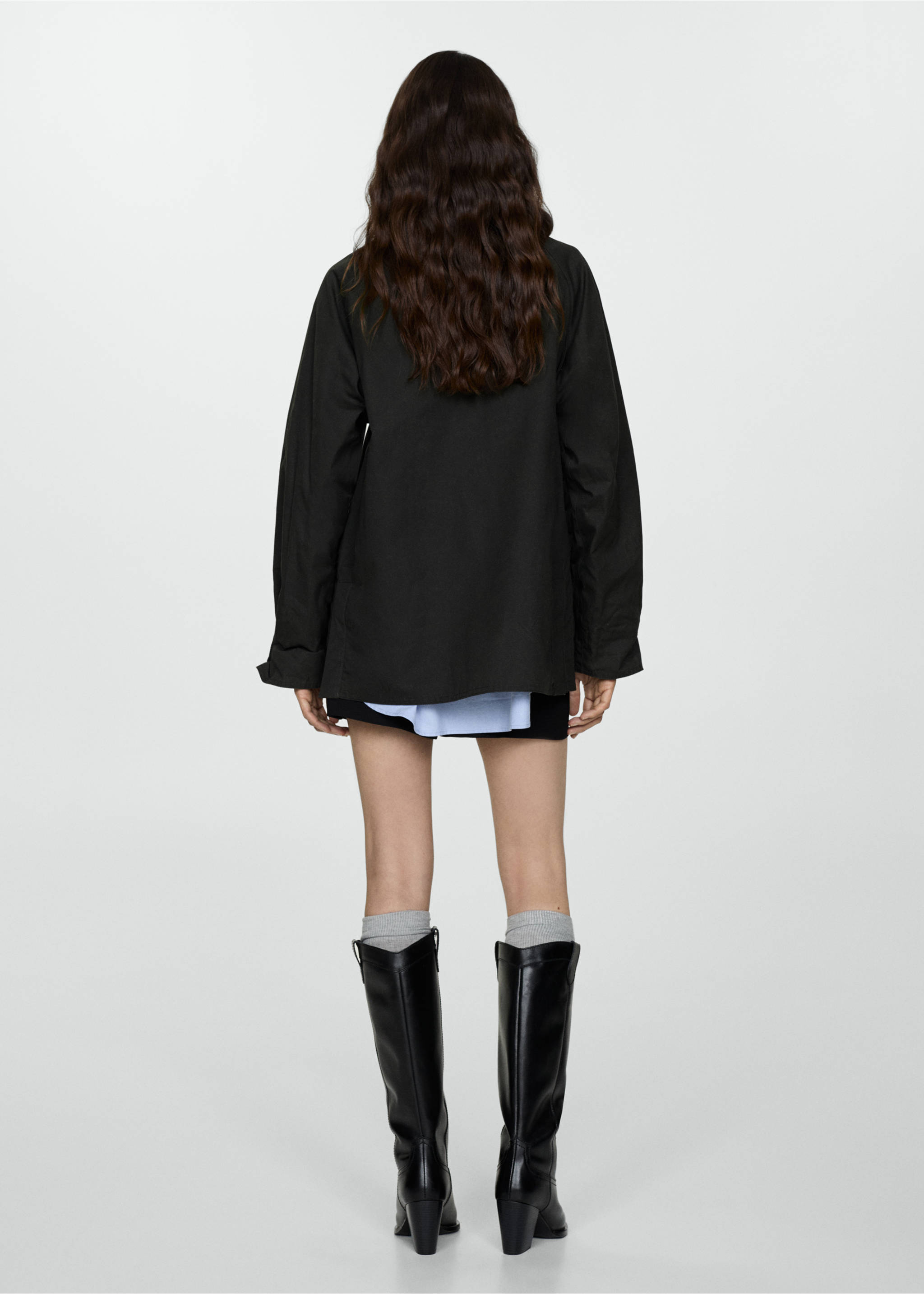 Parka courte effet ciré - Verso de l’article, Kaki. Ref: 77055632-00.