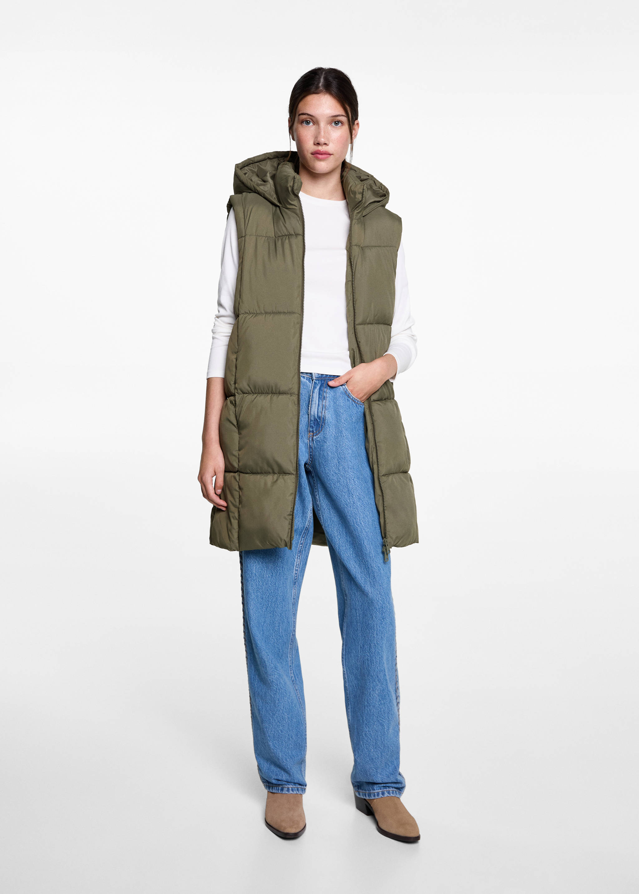Chaleco acolchado capucha - Plano general