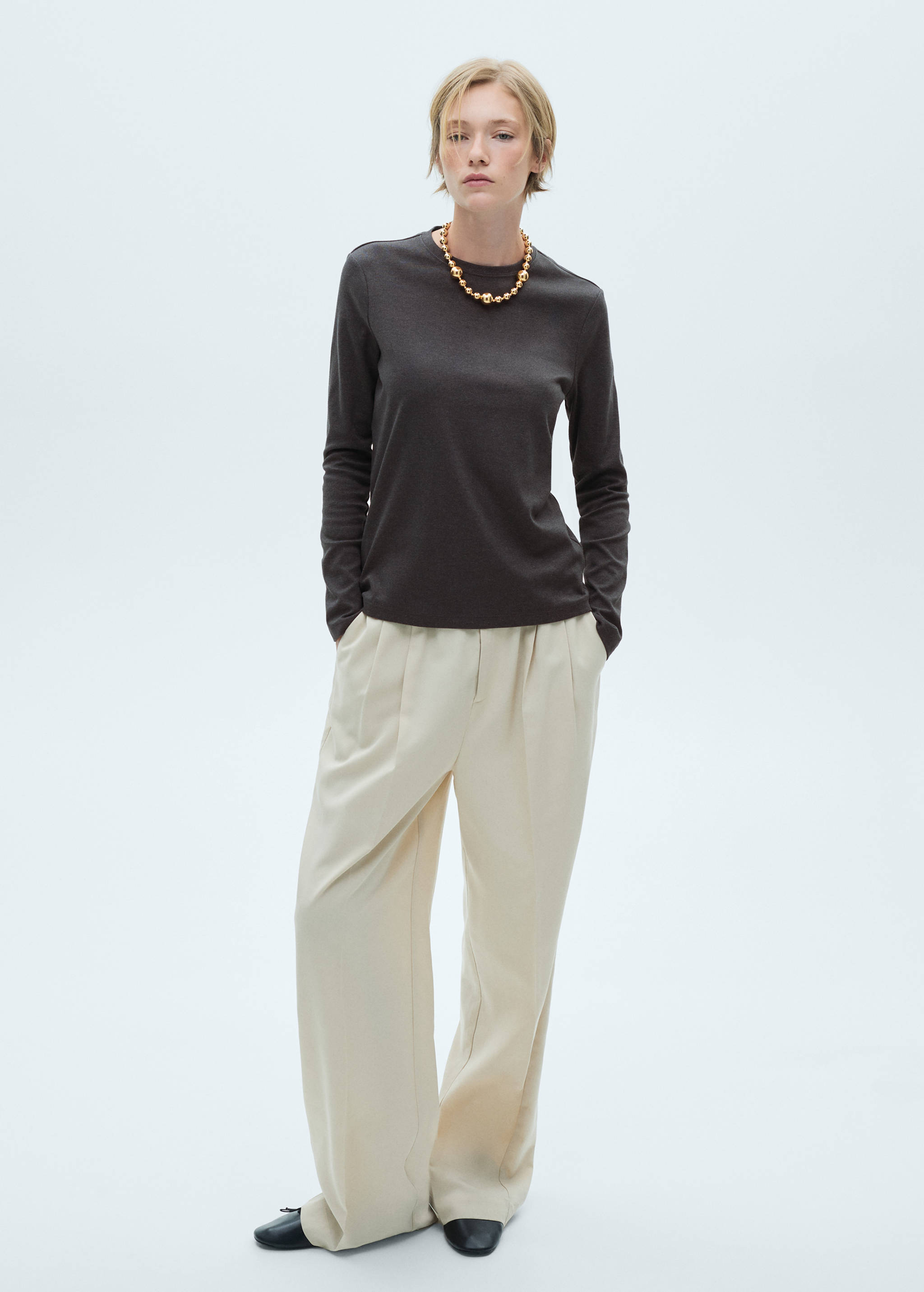 T-shirt coton manches longues - Plan général