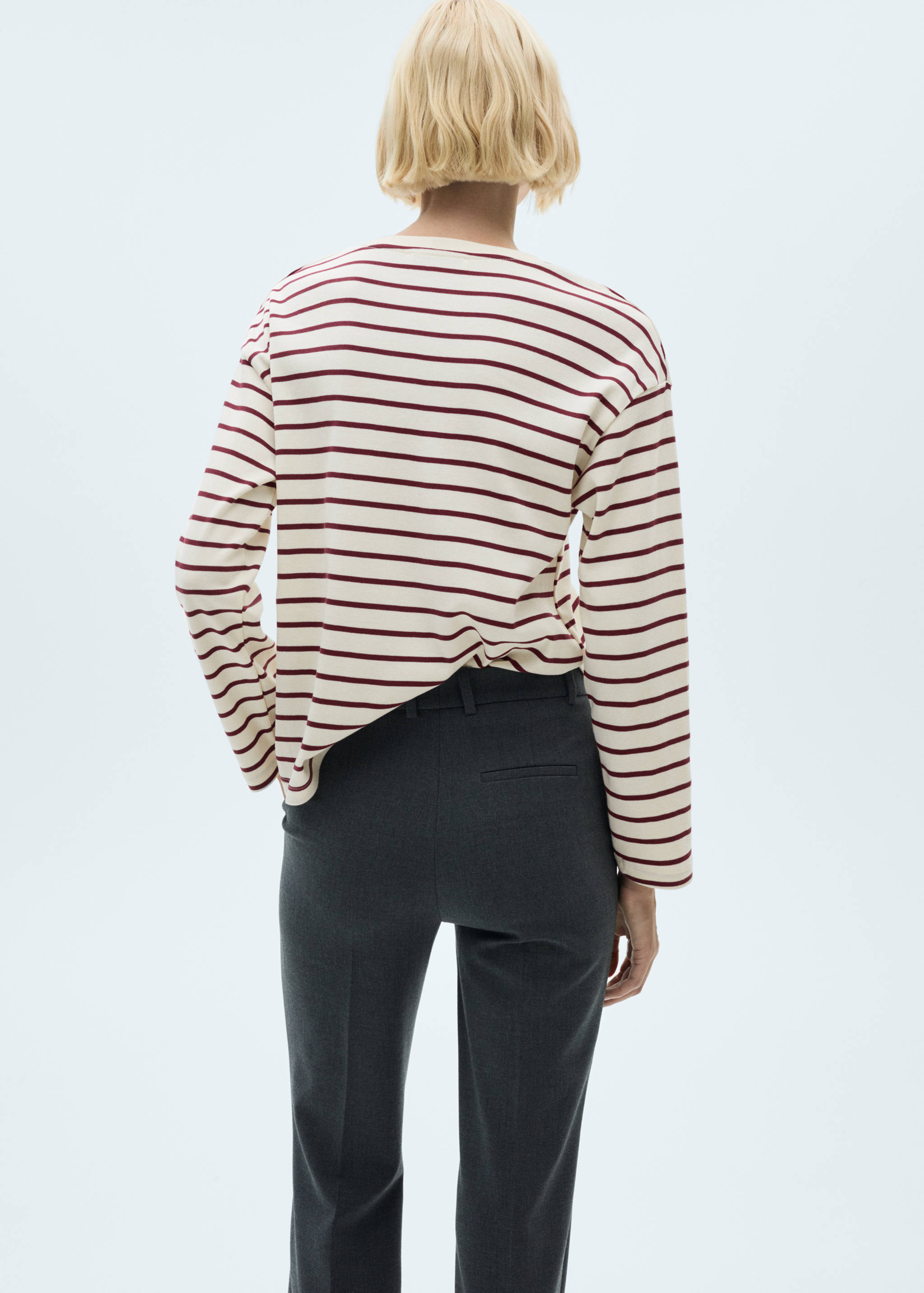 Striped knitted sweatshirt - Reverse of the article