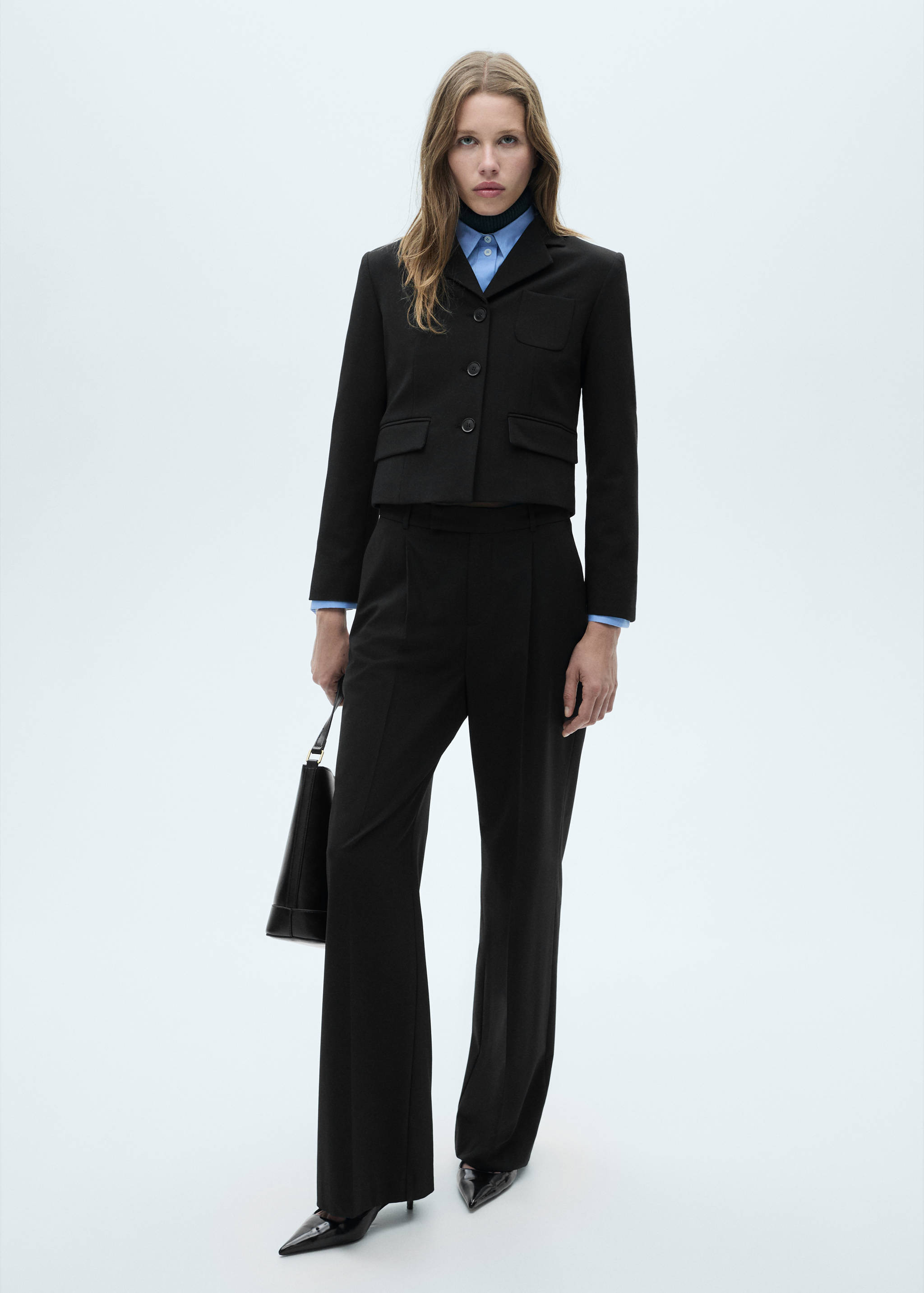 Cropped jacket with buttons - General plane