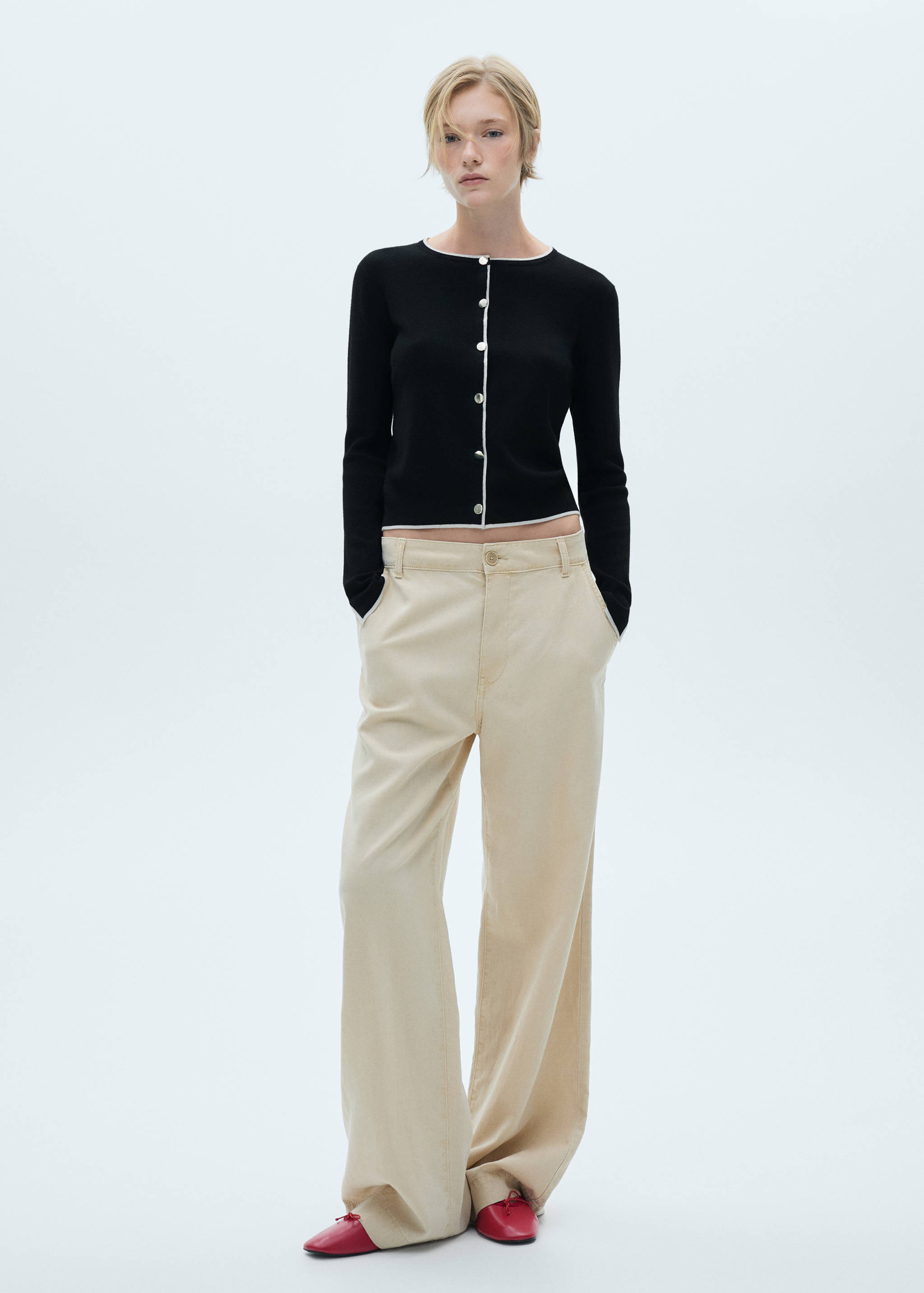 纽扣针织开衫 - null