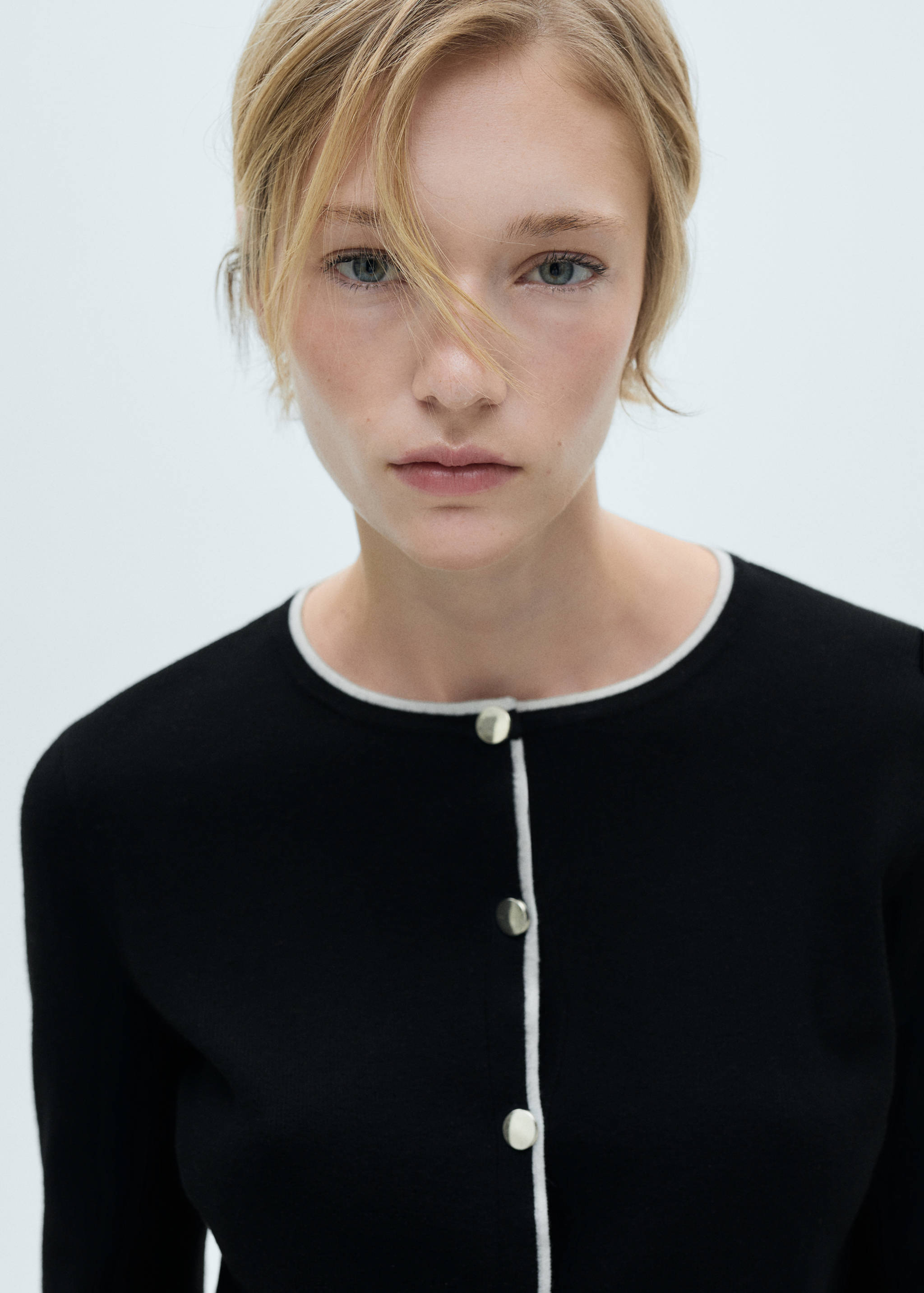 纽扣针织开衫 - null