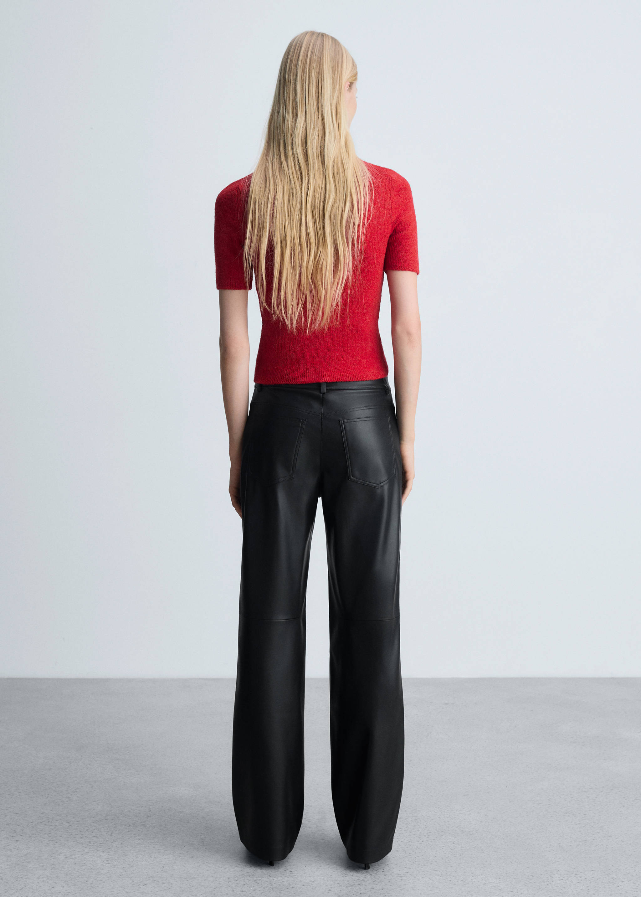 Mid-rise Faux-leather trousers - Reverse of the article