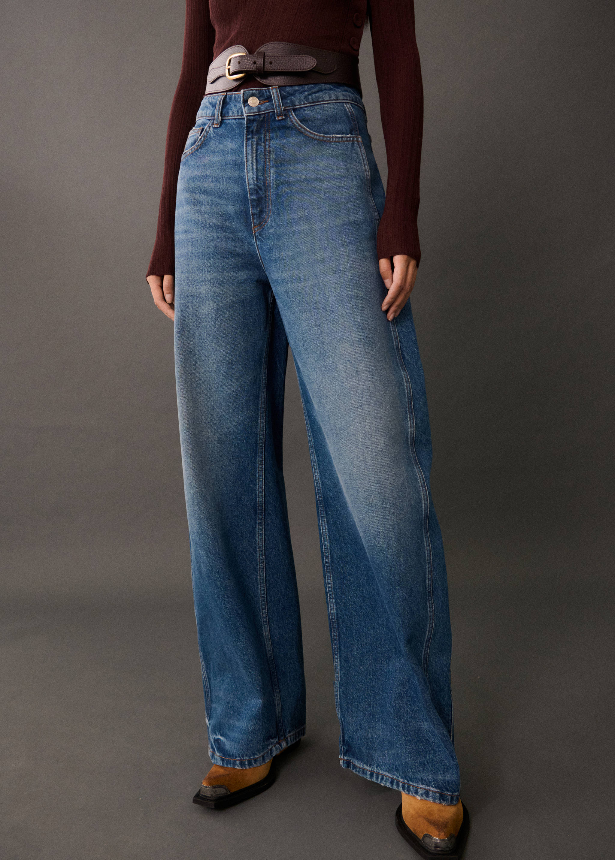 High-waist balloon jeans - Medium plane