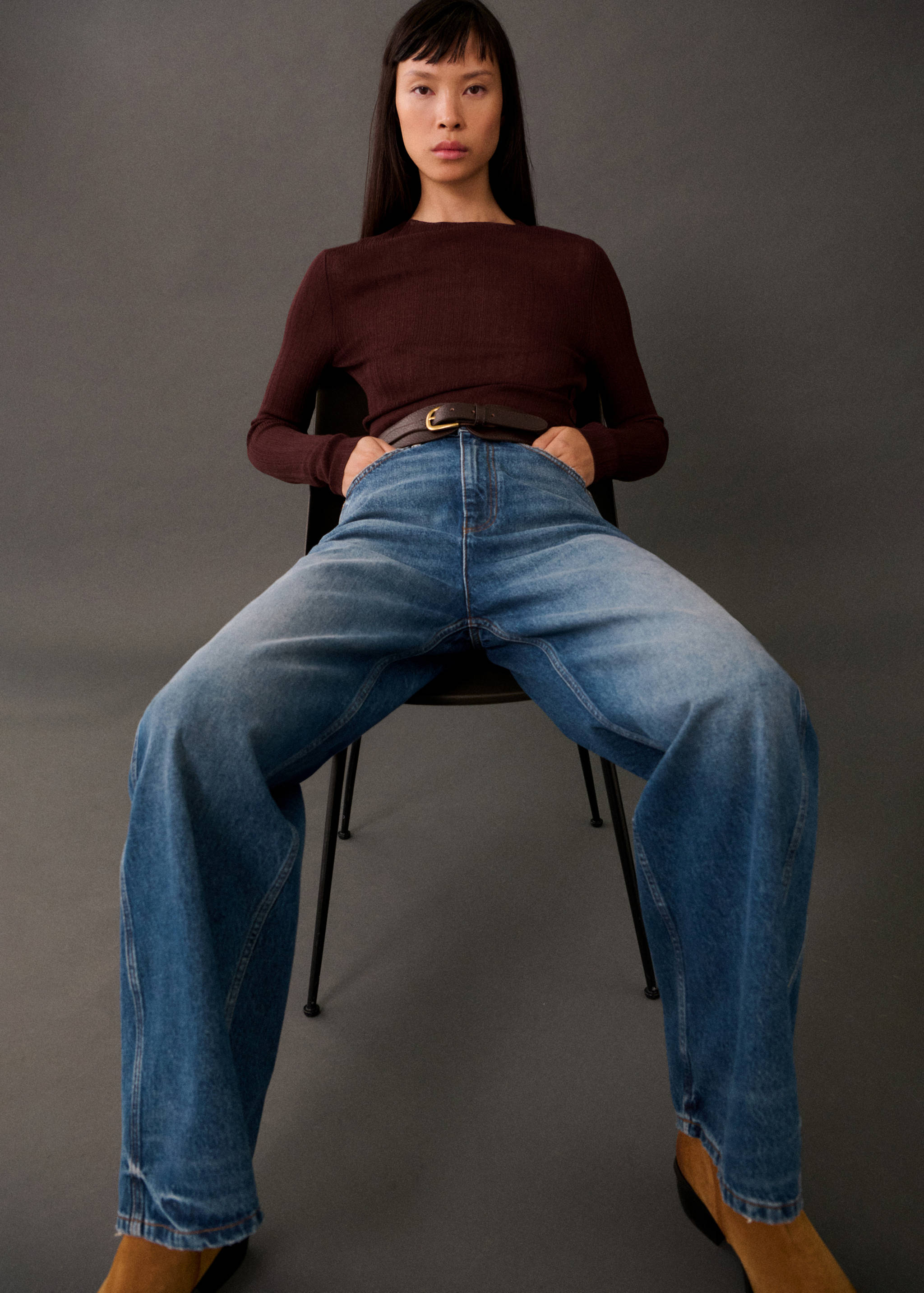 High-waist balloon jeans - Details of the article 3