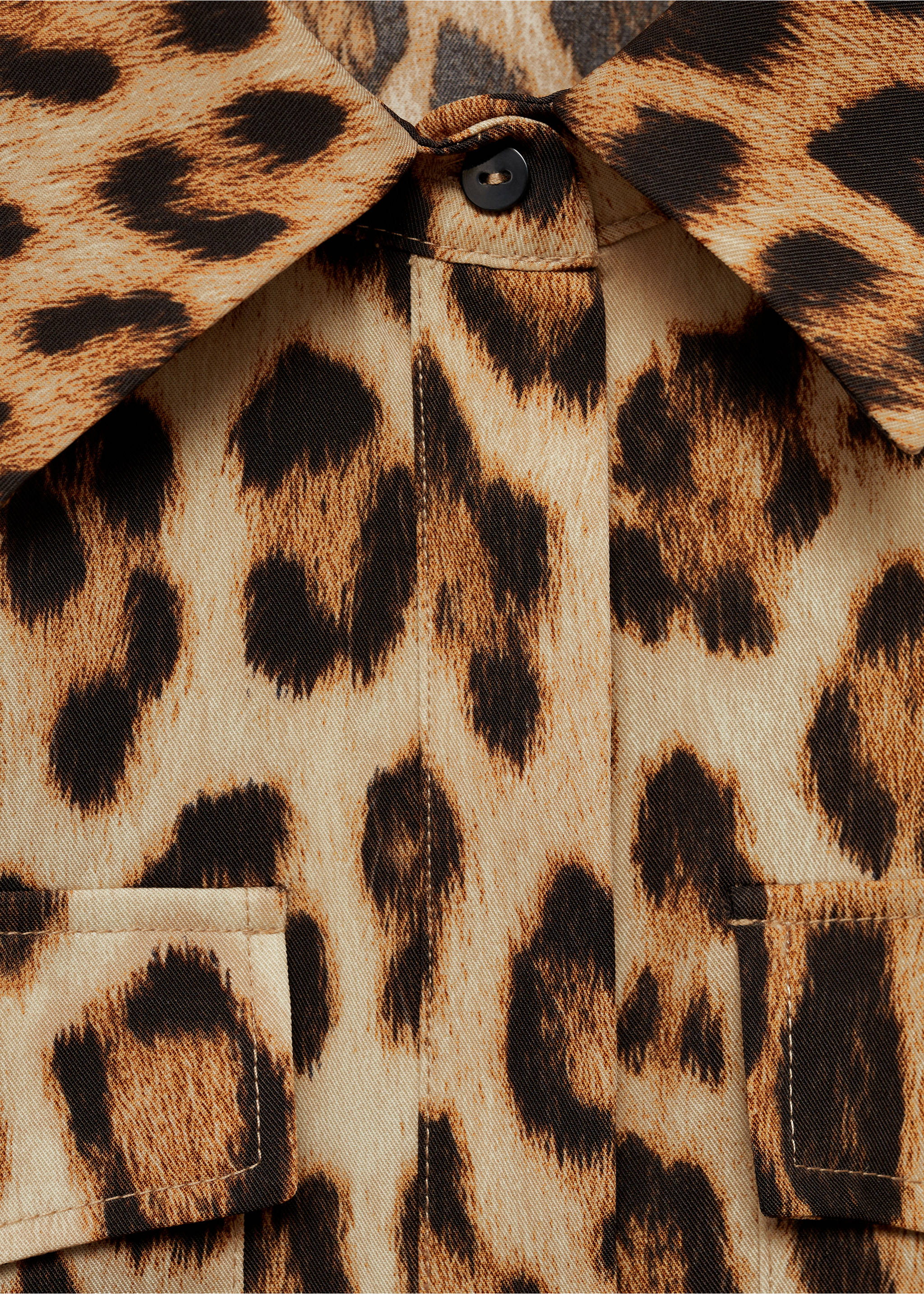 Vestido camisero leopardo - Detalle del artículo 8, Marrón. Ref: 77055668-00.