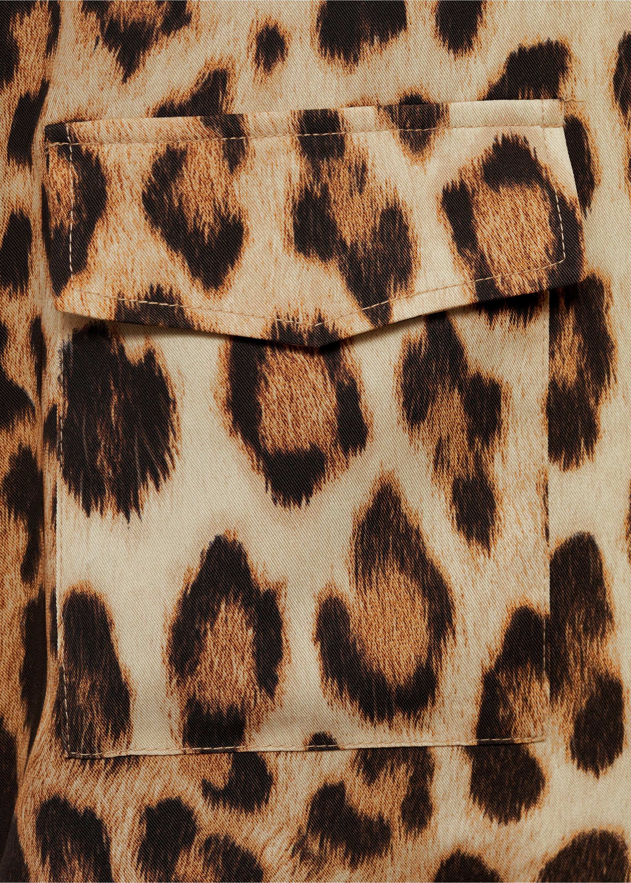 Vestido camisero leopardo - Detalle del artículo 0, Marrón. Ref: 77055668-00.
