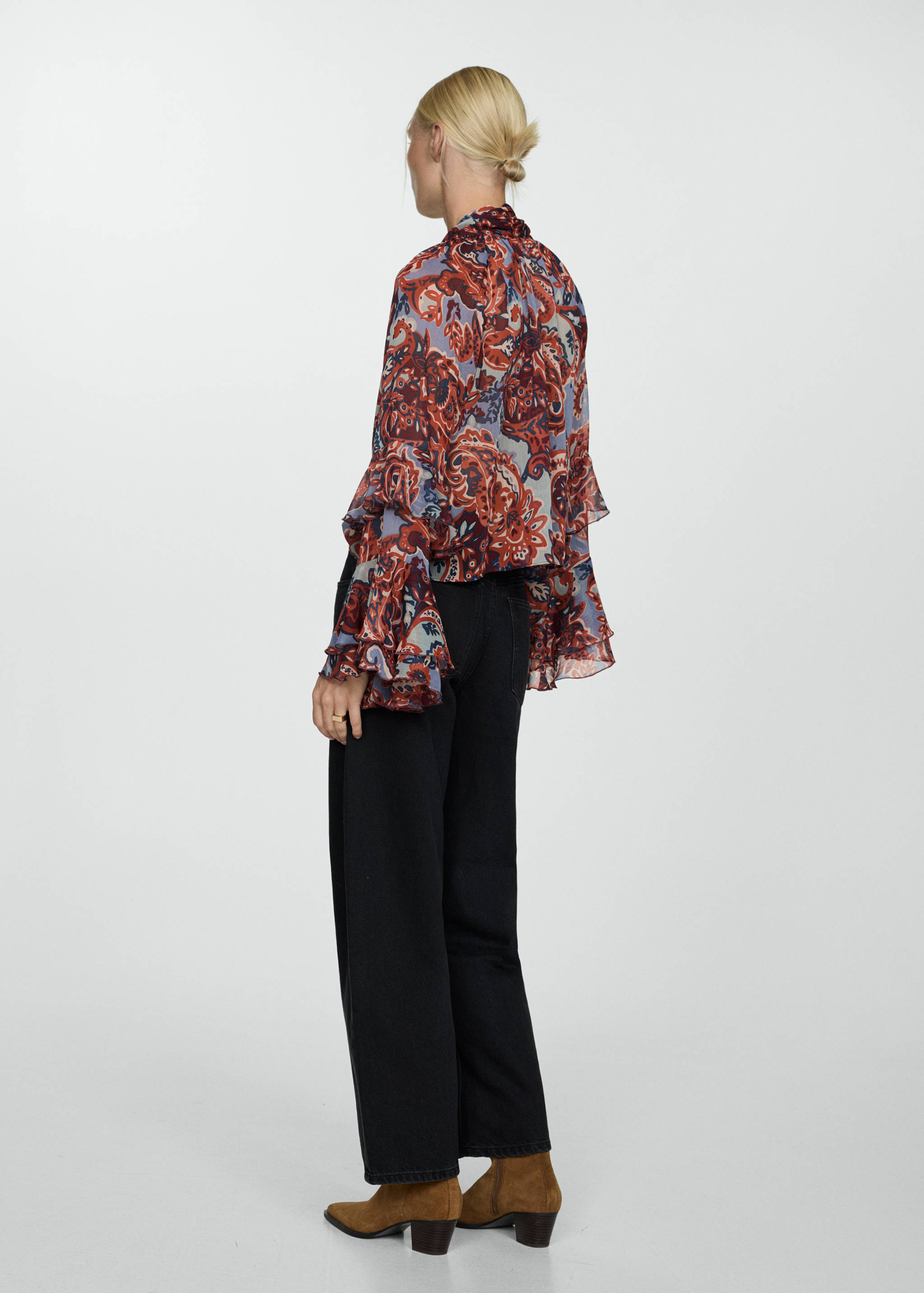 Ruffled paisley-print blouse - Reverse of the article