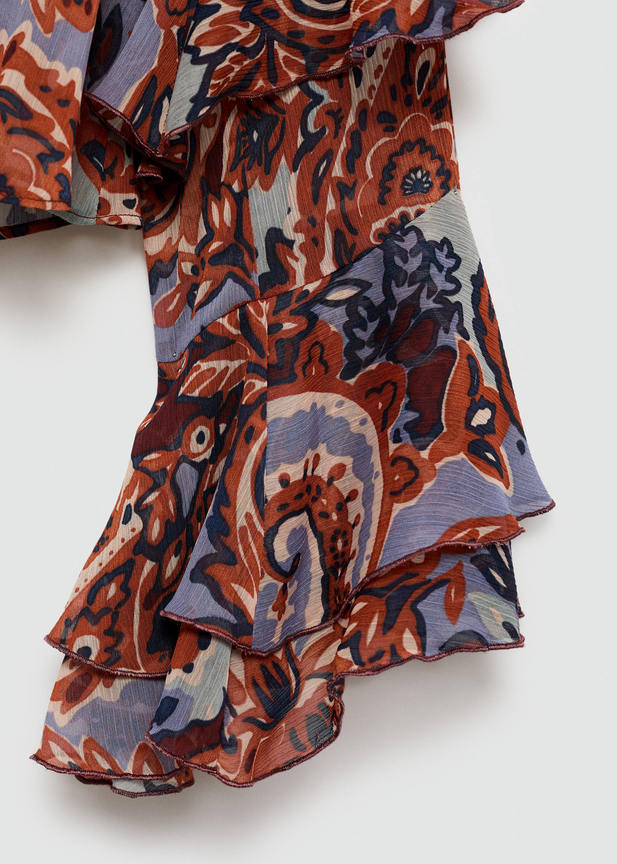 Ruffled paisley-print blouse - Details of the article 0