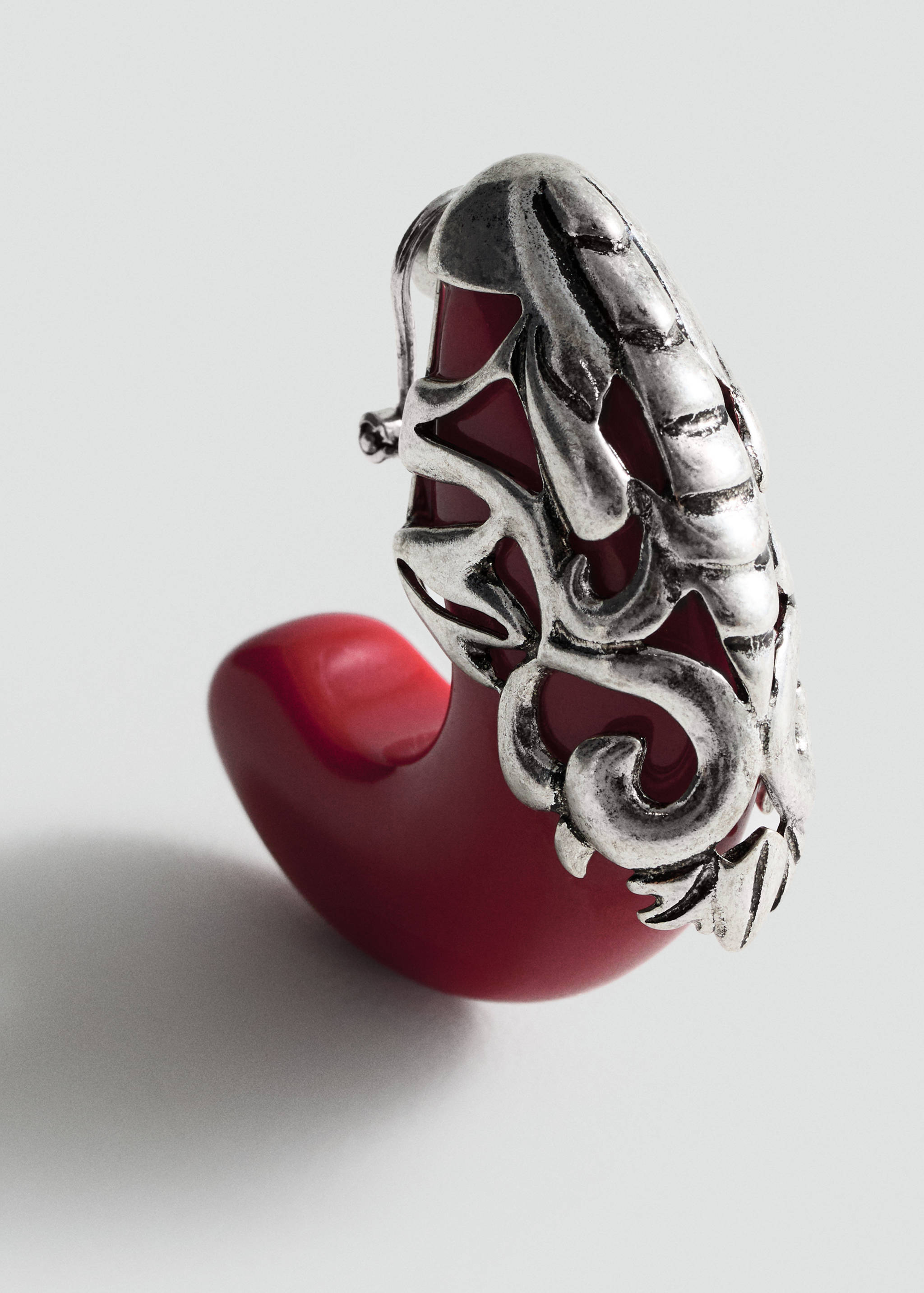 金属细节耳环 - null