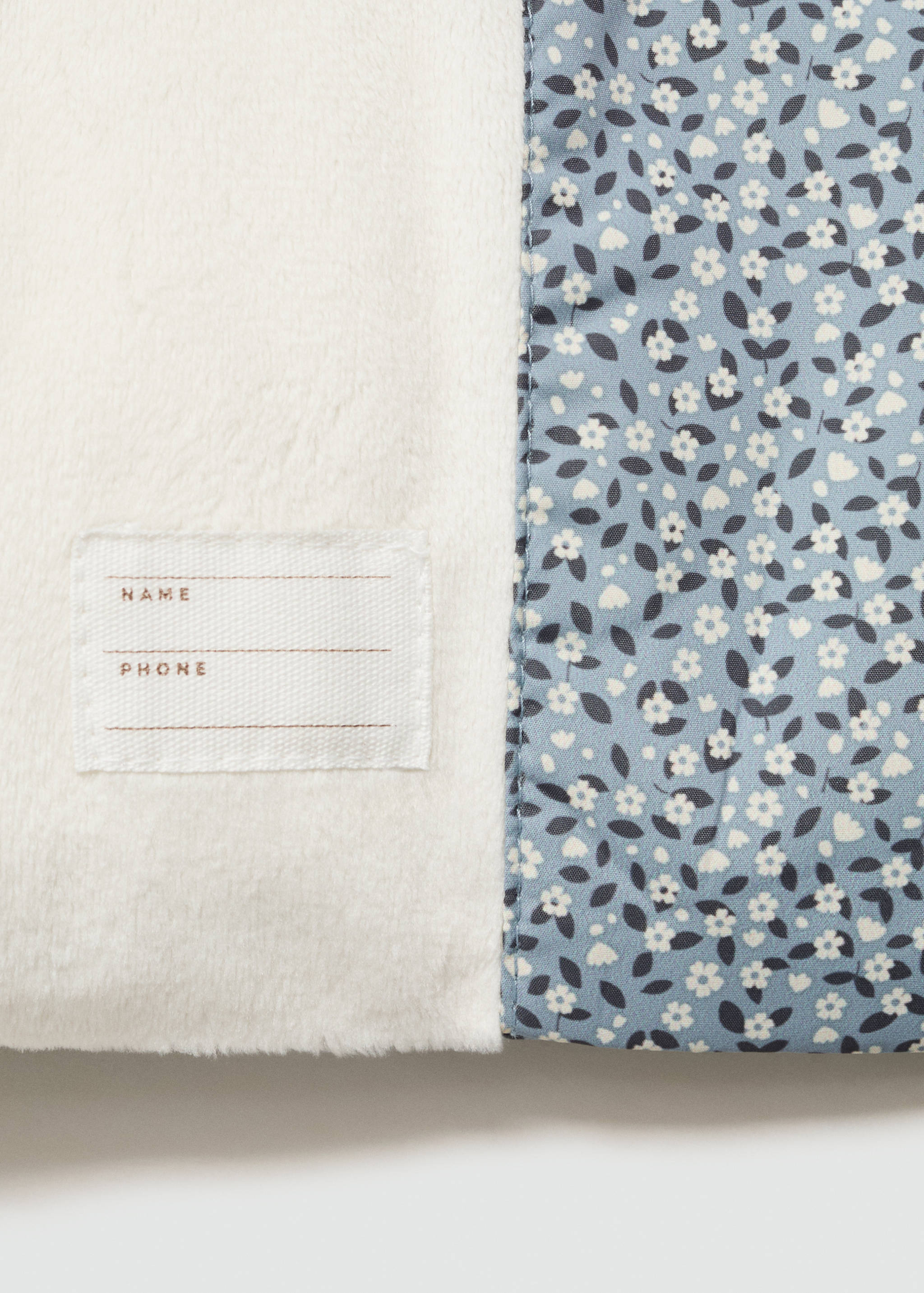 Fur-effect floral-print anorak - Details of the article 0