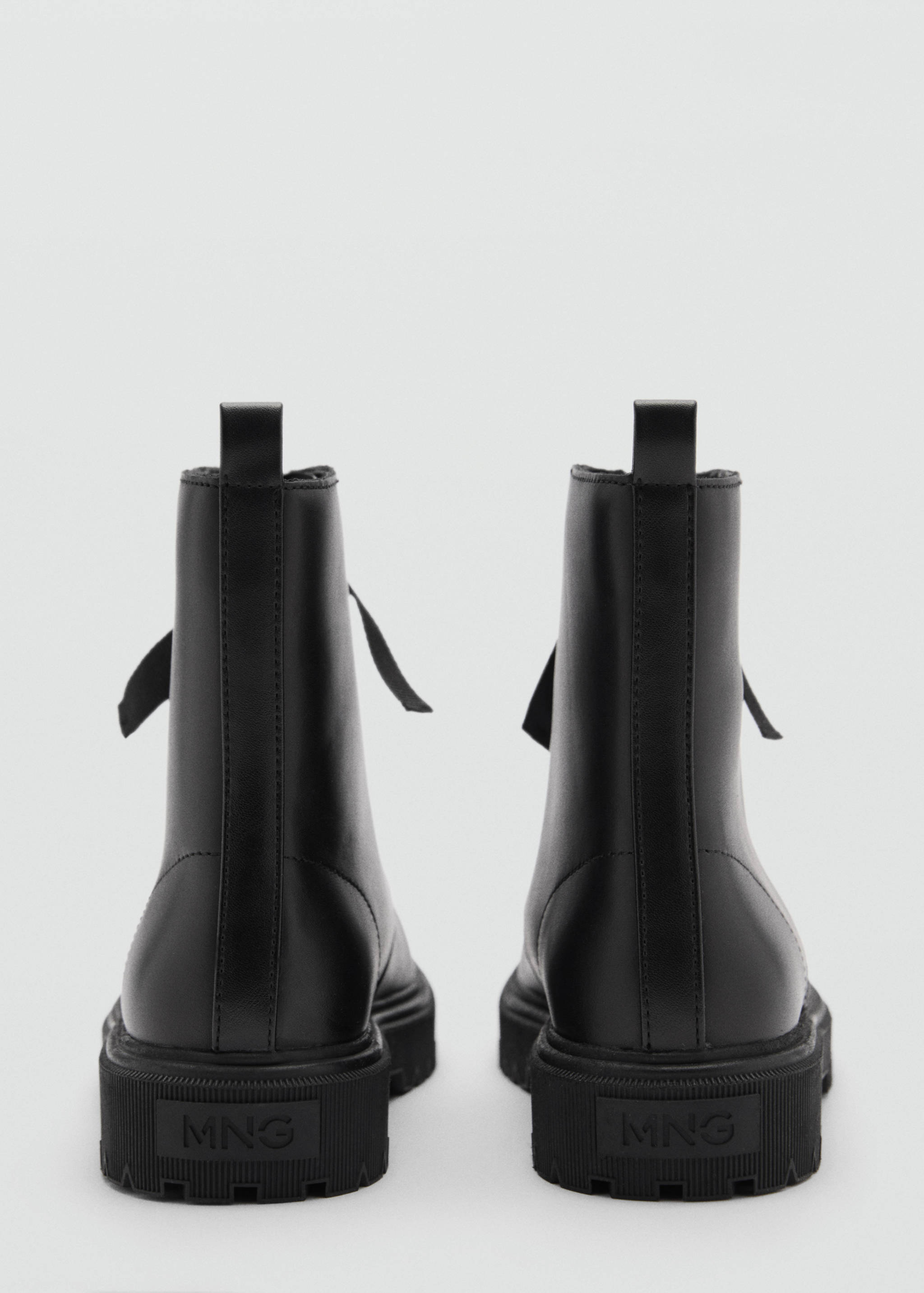 皮革平底踝靴 - null