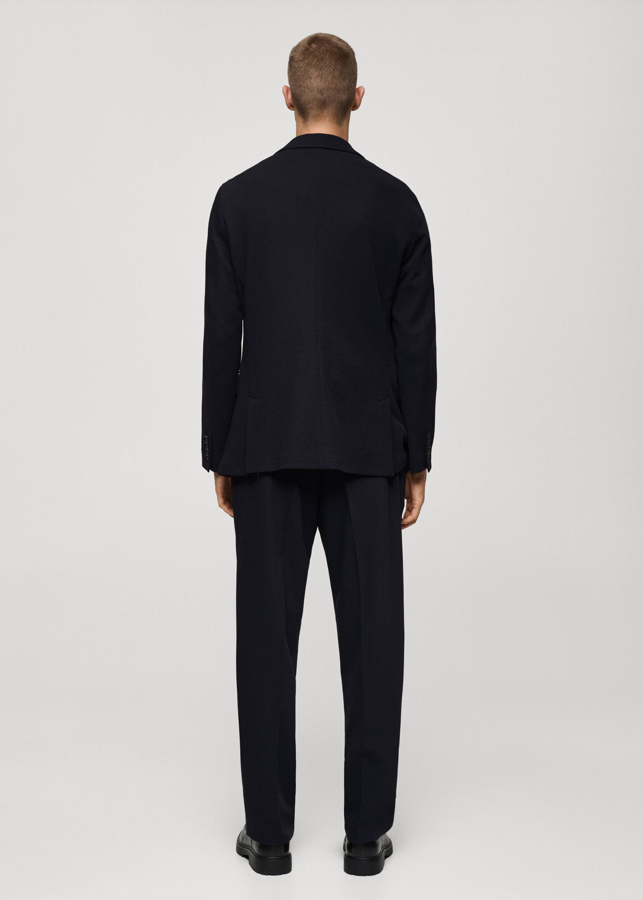 Slim-fit cotton micro-structured tailored jacket - Reverse of the article