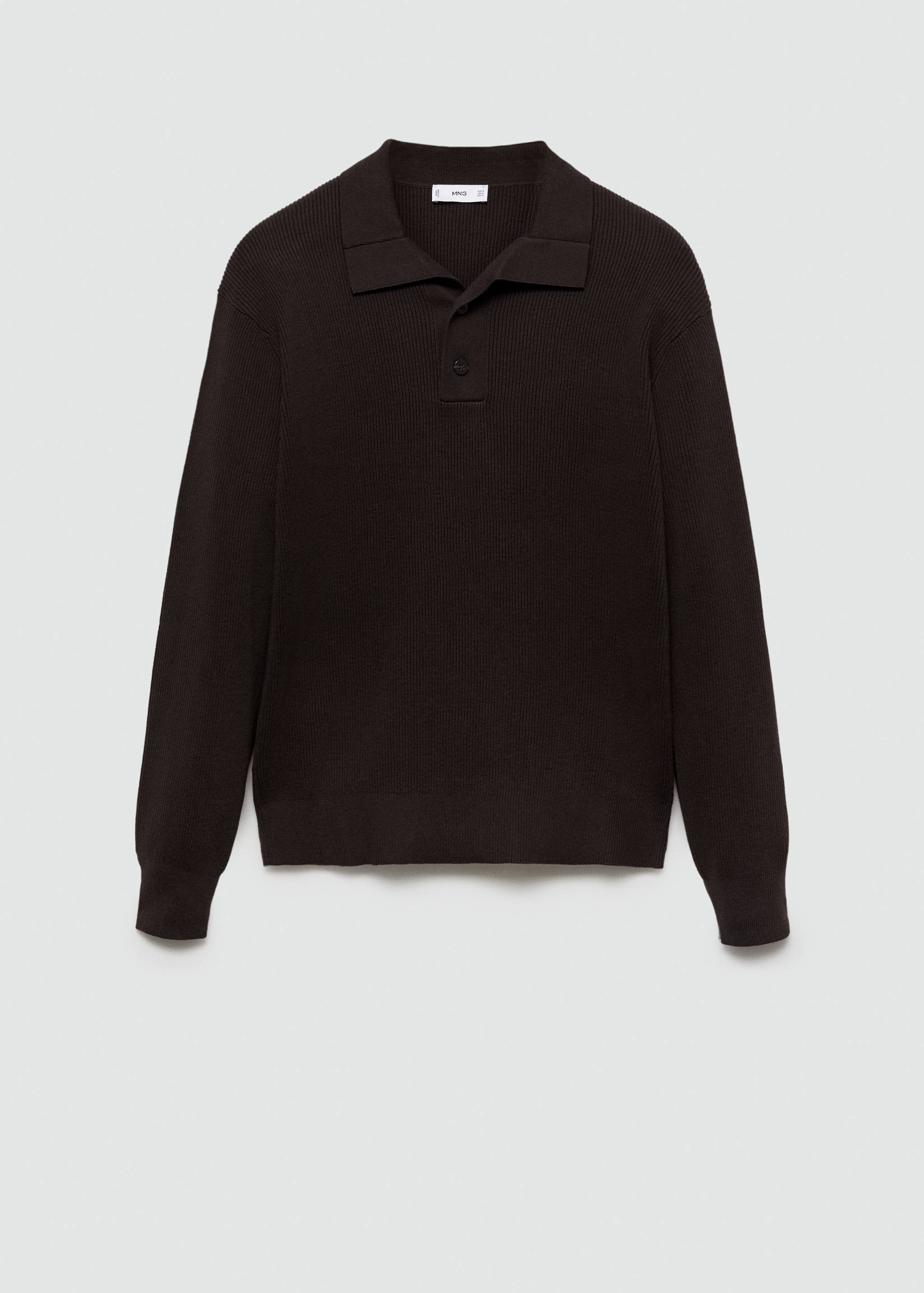 Fine-knit ribbed cotton polo shirt - Article without model